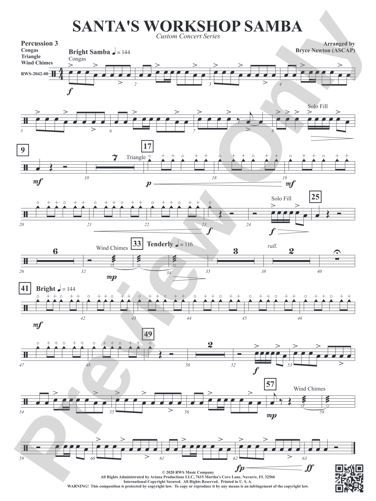 Santa's Workshop Samba: 3rd Percussion