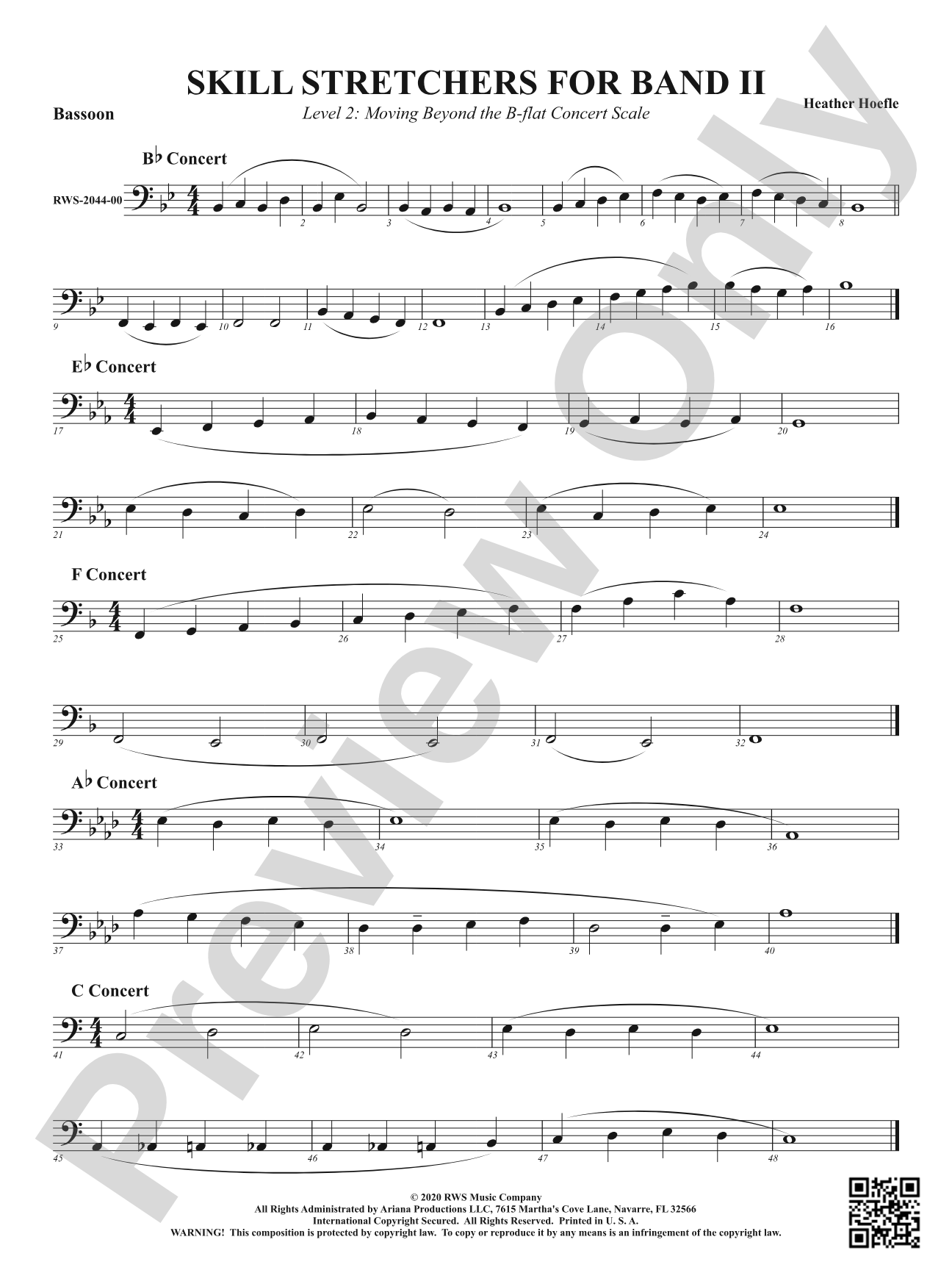 Skill Stretchers for Band II - Level 2: Moving Beyond the B-flat Concert Scale: Bassoon