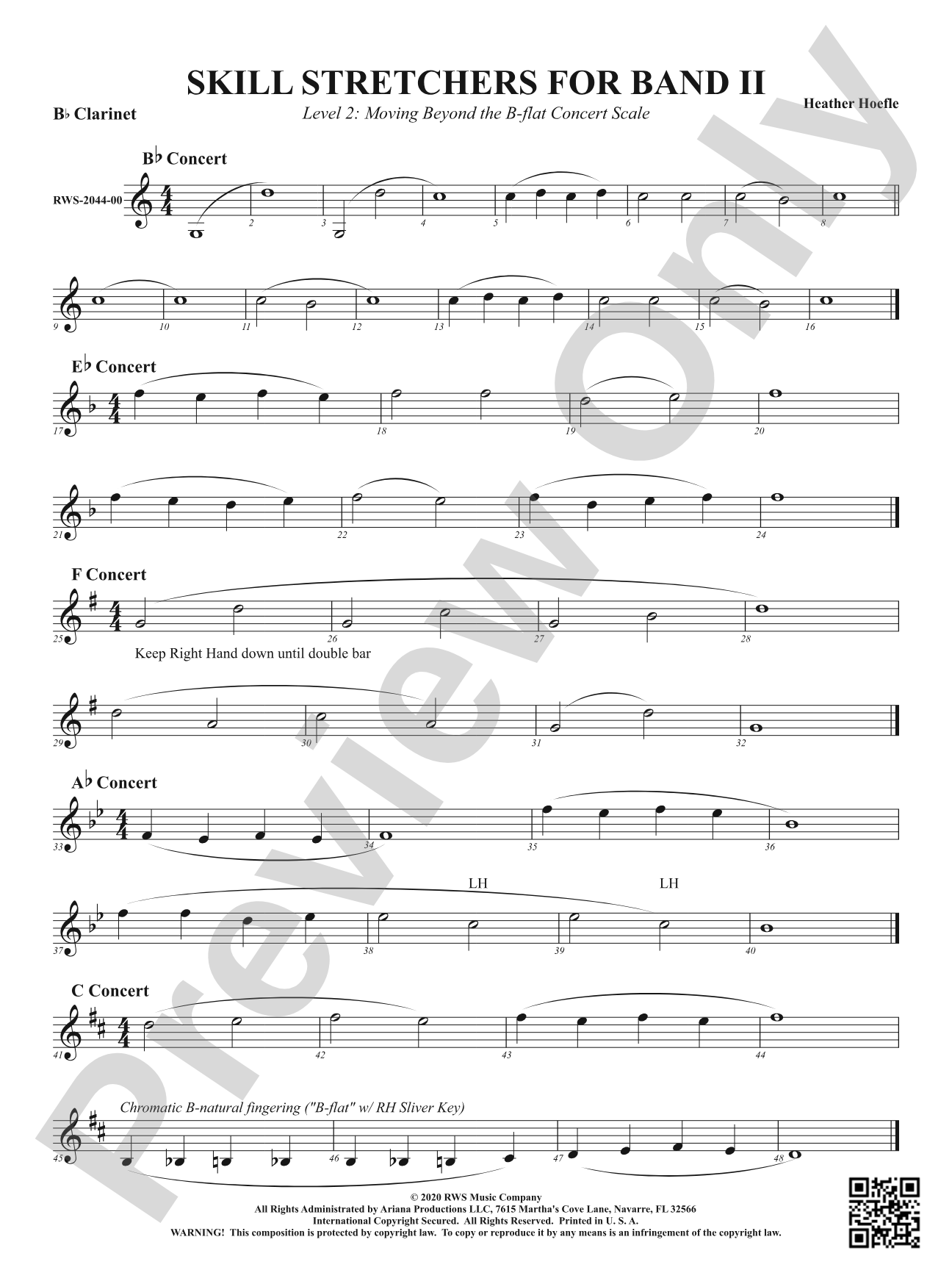 Skill Stretchers for Band II - Level 2: Moving Beyond the B-flat Concert Scale: 1st B-flat Clarinet