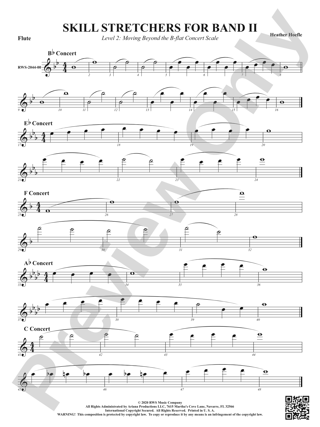 Skill Stretchers for Band II - Level 2: Moving Beyond the B-flat Concert Scale: 1st Flute