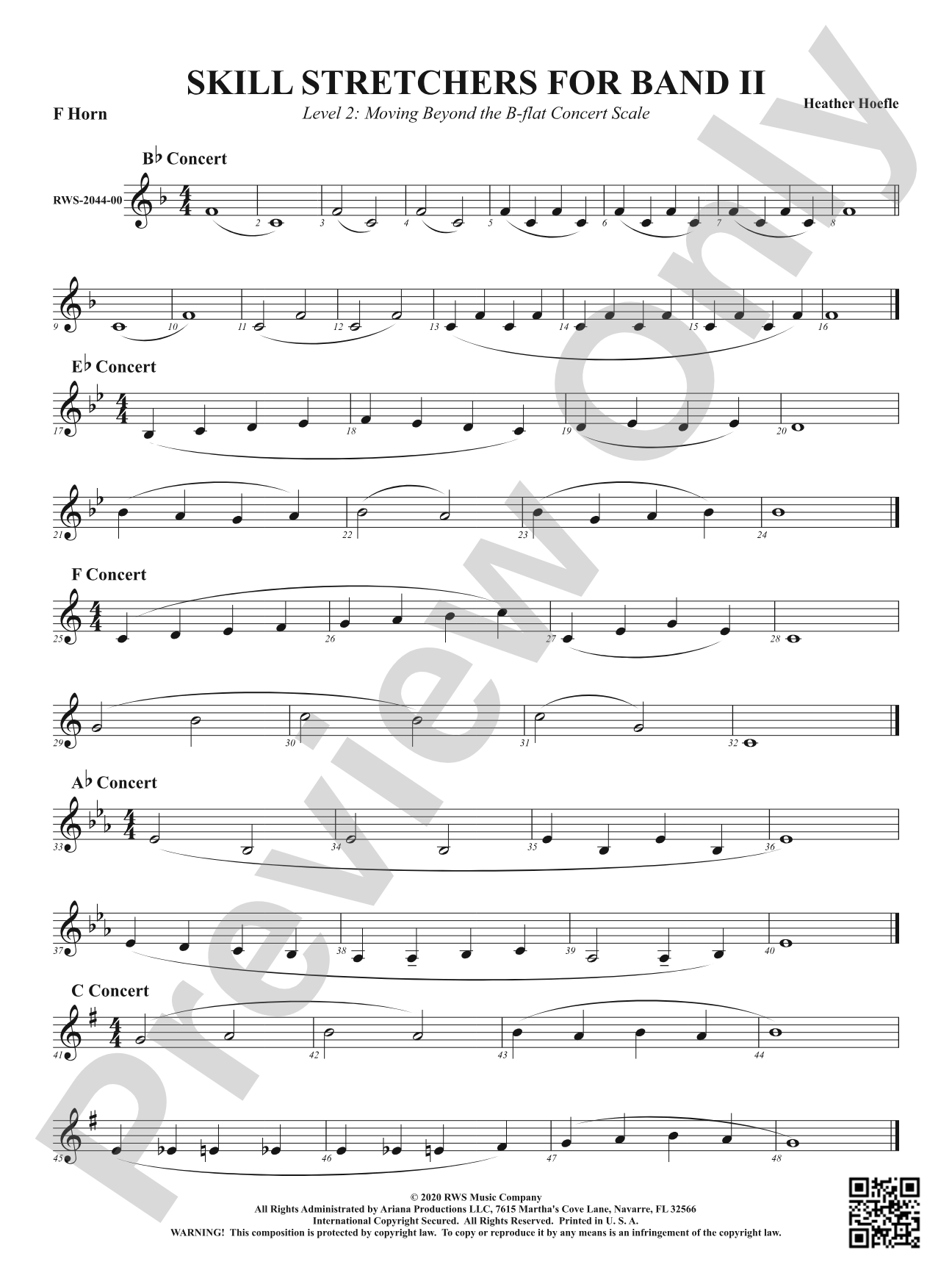 Skill Stretchers for Band II - Level 2: Moving Beyond the B-flat Concert Scale: 1st F Horn