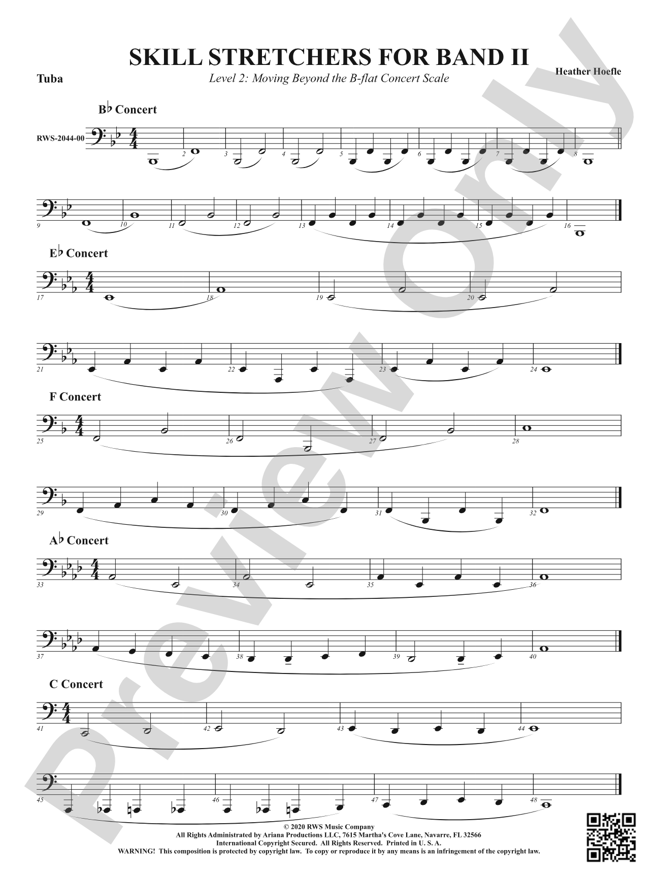 Skill Stretchers for Band II - Level 2: Moving Beyond the B-flat Concert Scale: Tuba