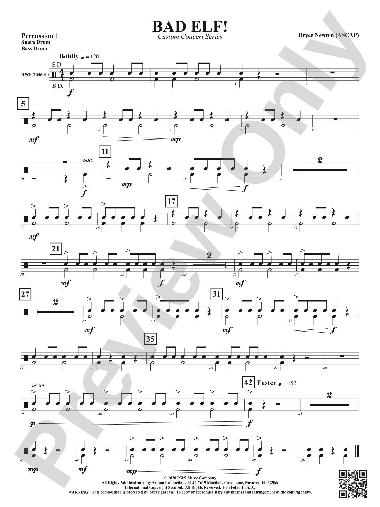 Bad Elf!: 1st Percussion