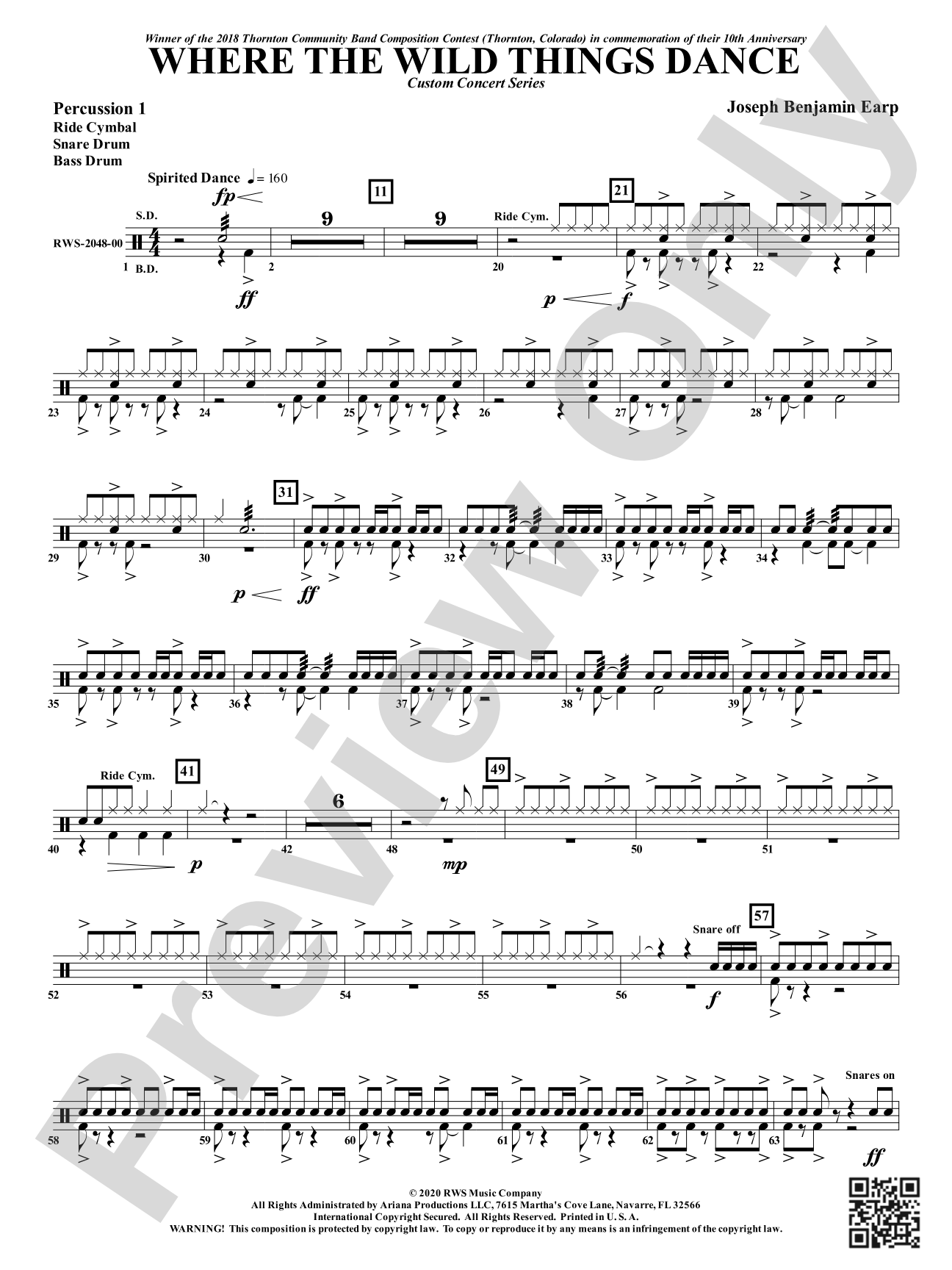 Where the Wild Things Dance: 1st Percussion
