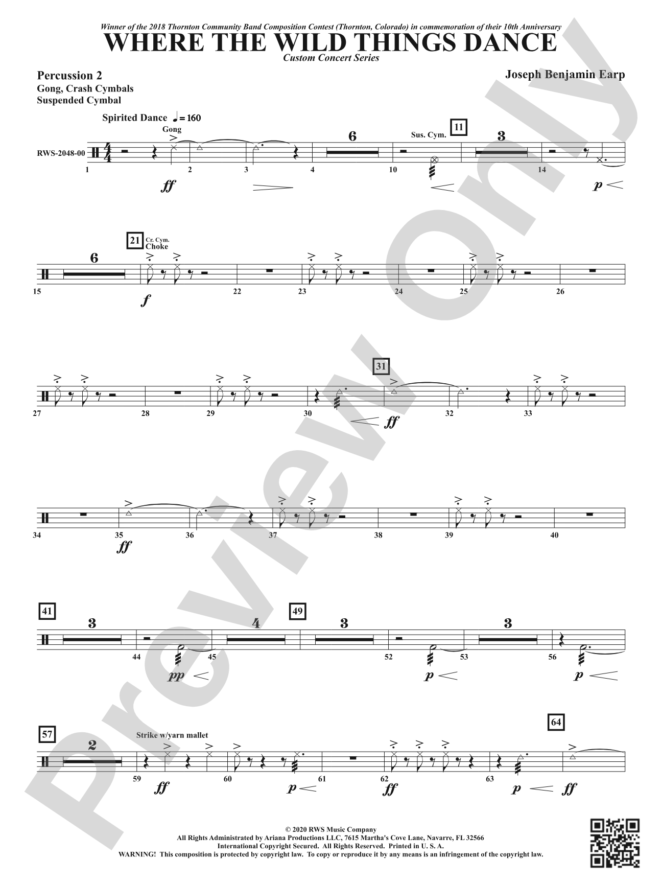 Where the Wild Things Dance: 2nd Percussion
