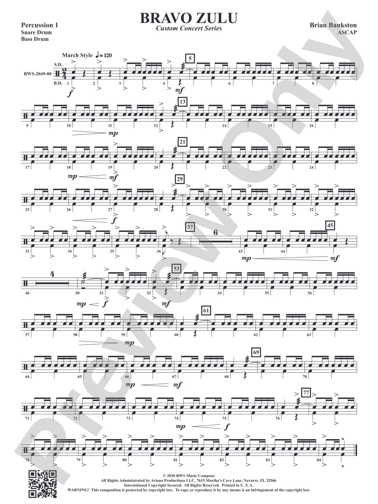 Bravo Zulu: 1st Percussion