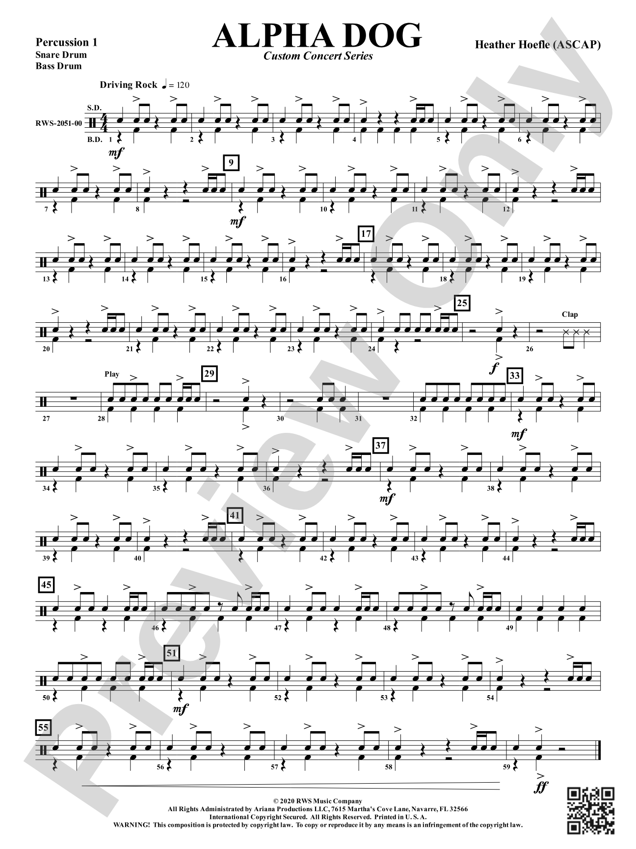 Alpha Dog: 1st Percussion