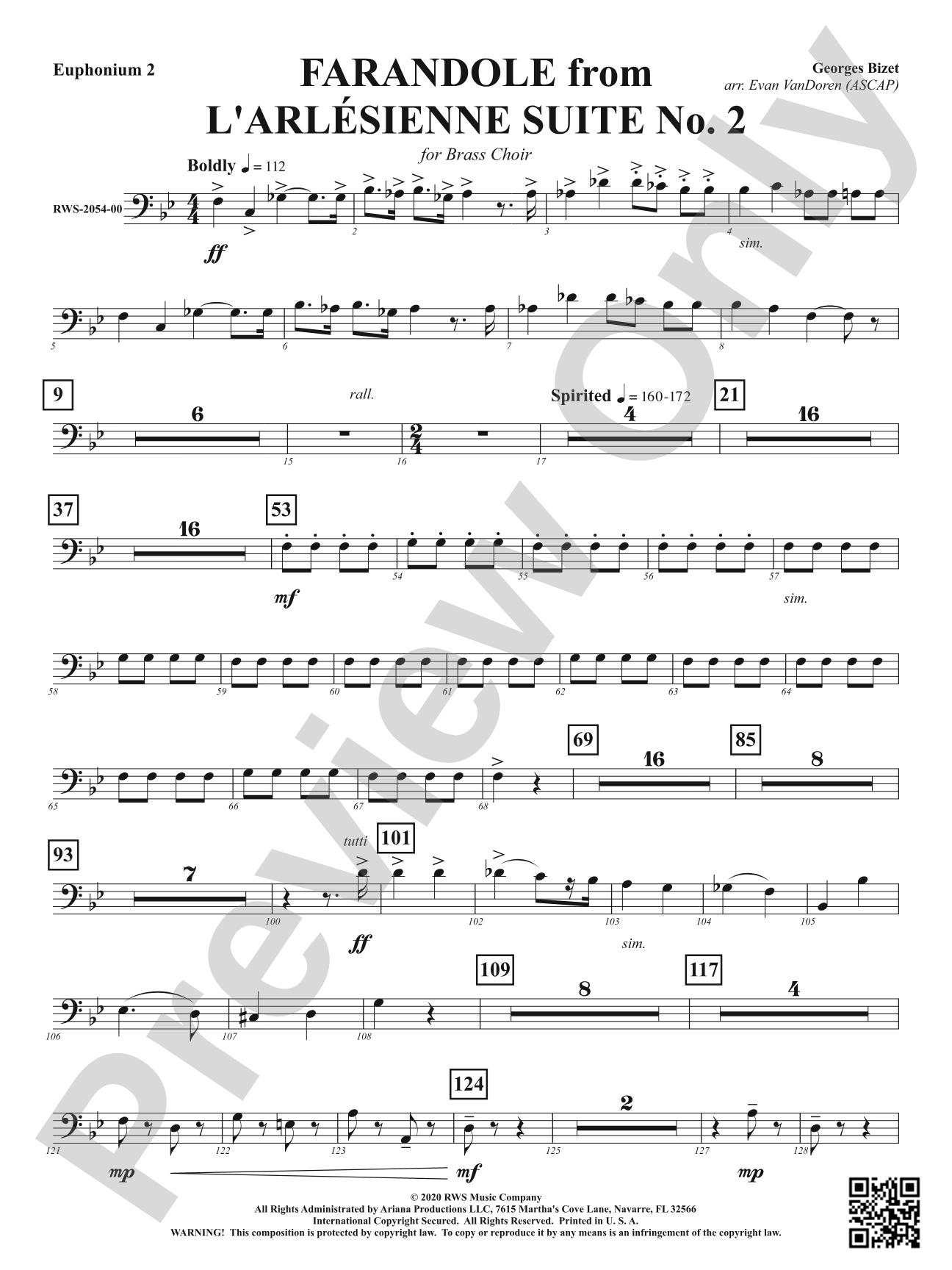 Farandole from <i>L'Arlésienne Suite No. 2</i> - For Brass Choir: 2nd Baritone B.C.