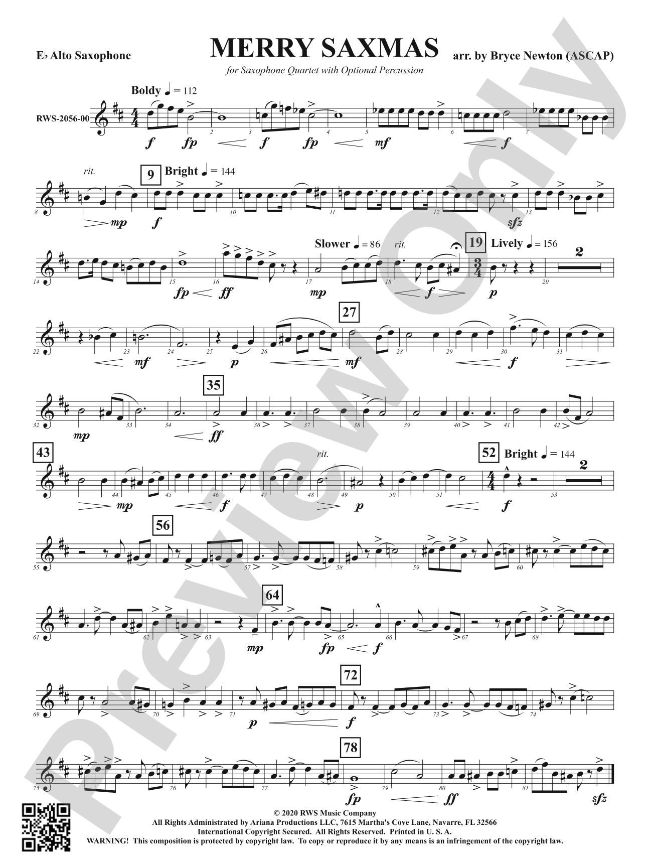 Merry Saxmas: 1st E-flat Alto Saxophone