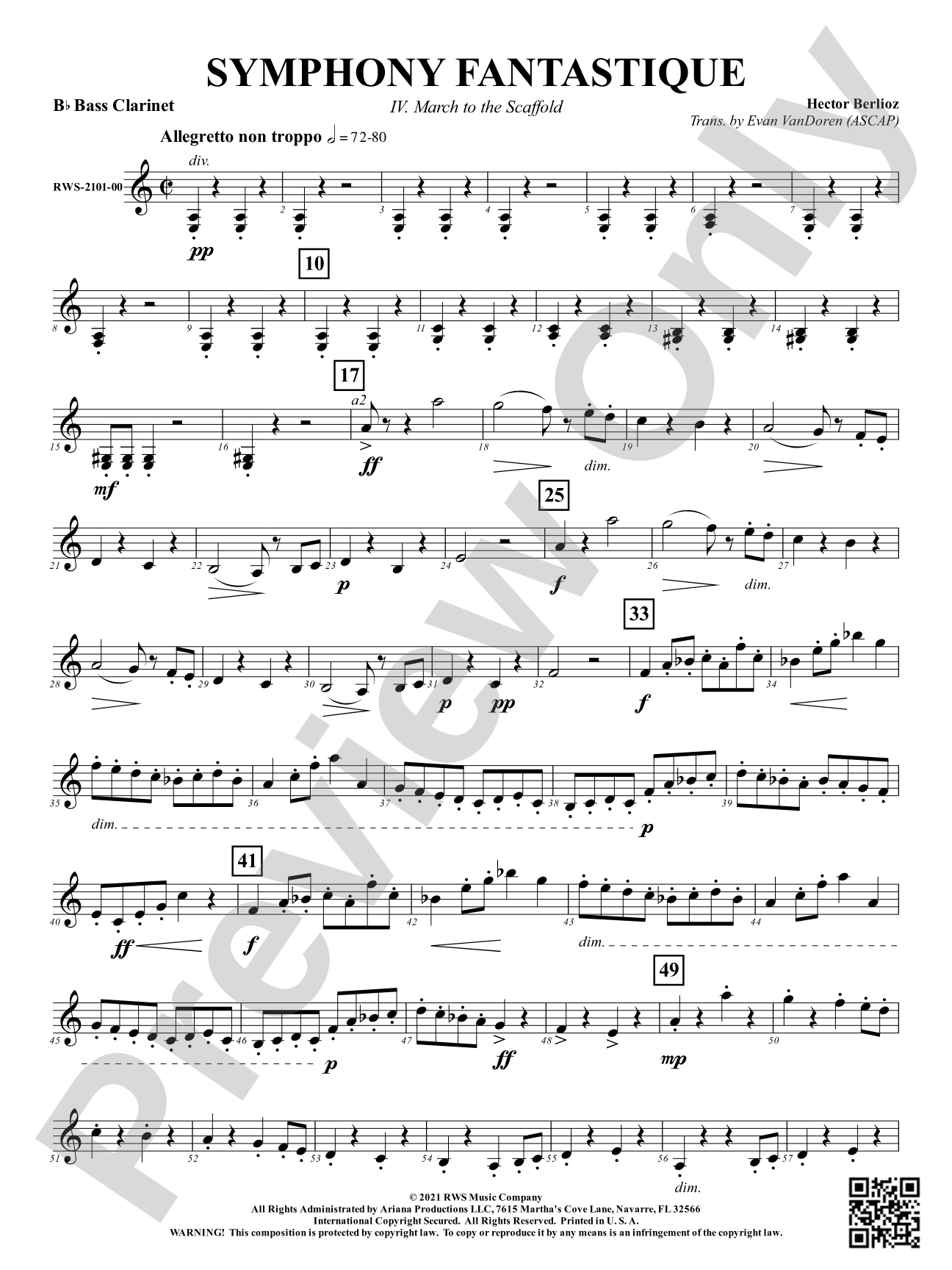 Symphony Fantastique - IV. March to the Scaffold: B-flat Bass Clarinet
