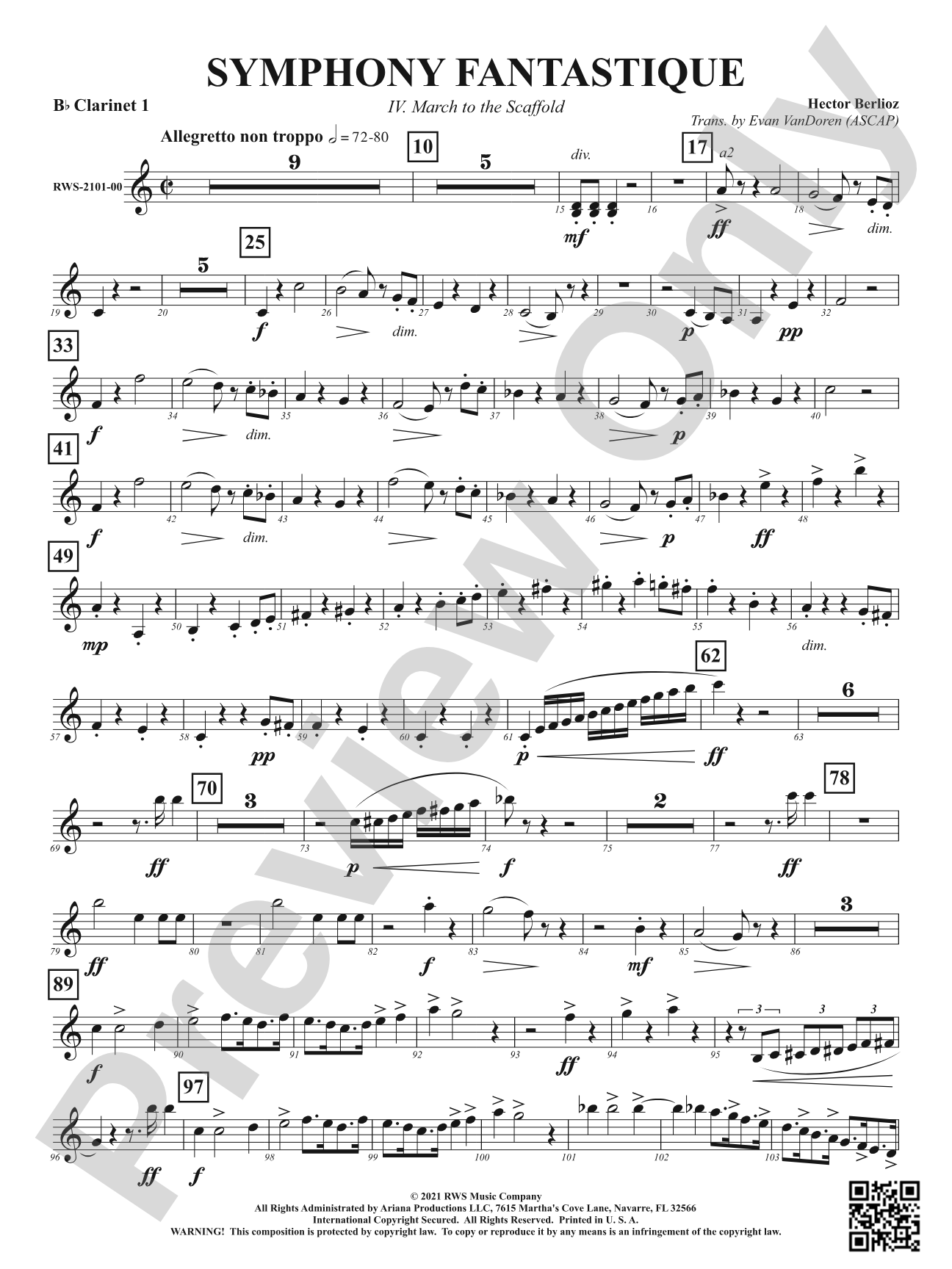 Symphony Fantastique - IV. March to the Scaffold: 1st B-flat Clarinet