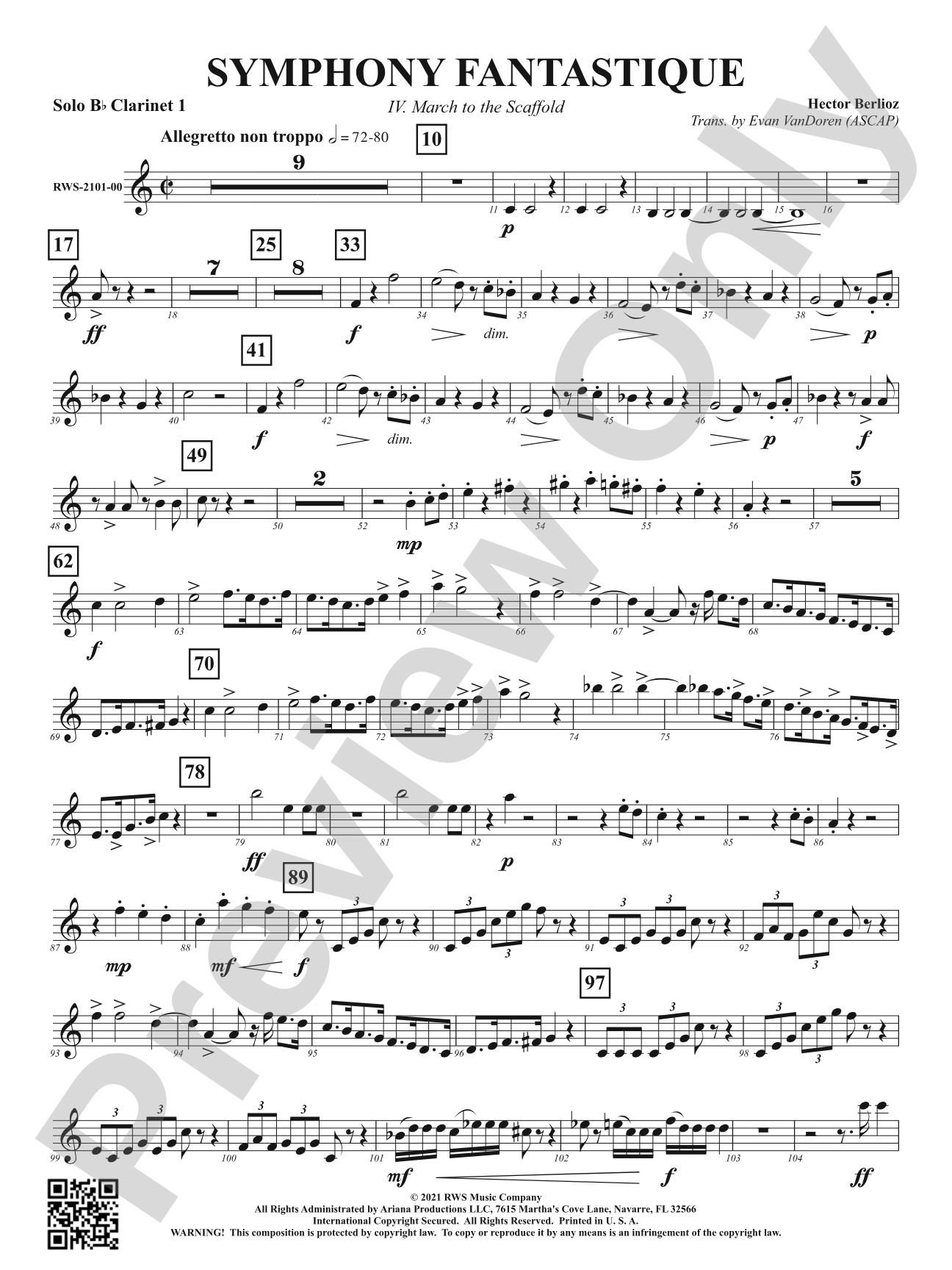 Symphony Fantastique - IV. March to the Scaffold: 1st B-flat Clarinet Solo