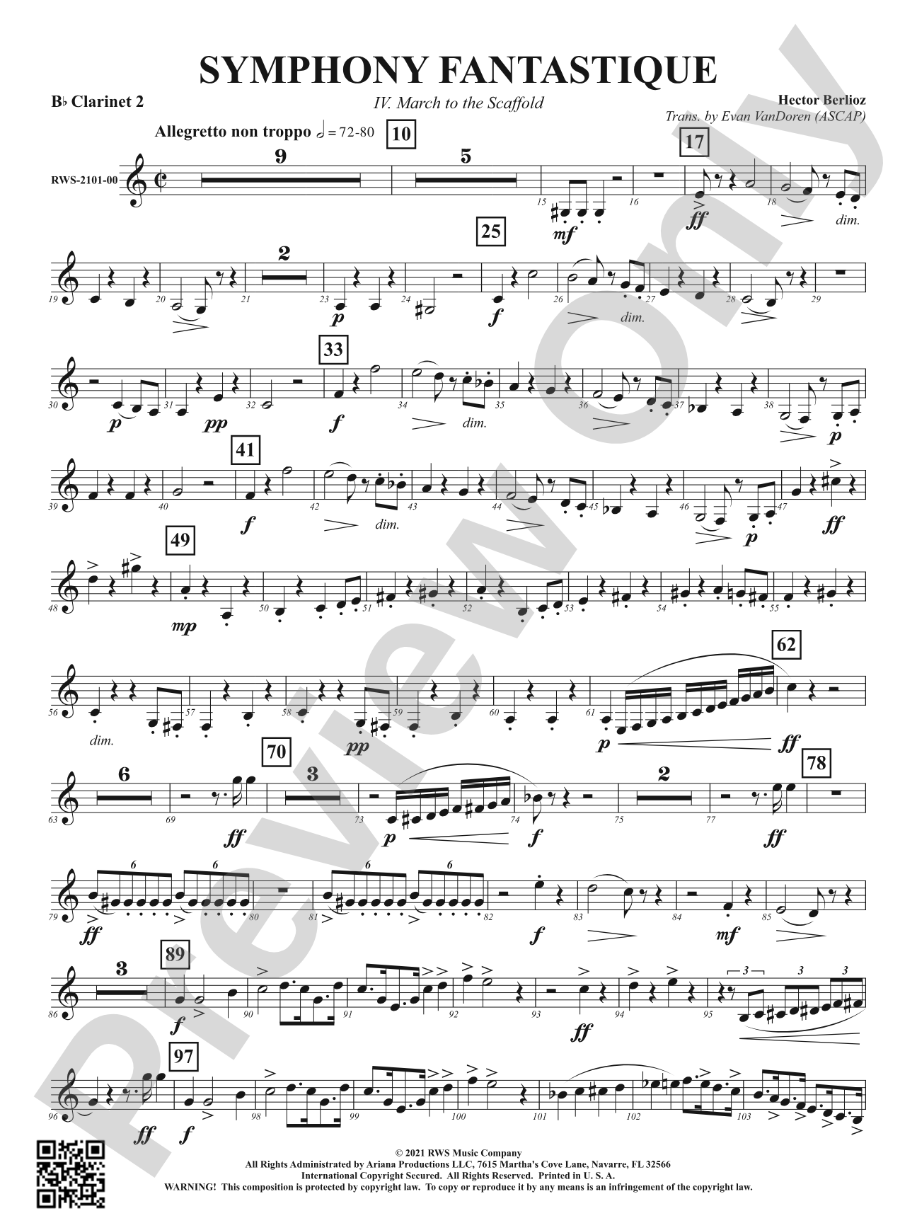 Symphony Fantastique - IV. March to the Scaffold: 2nd B-flat Clarinet