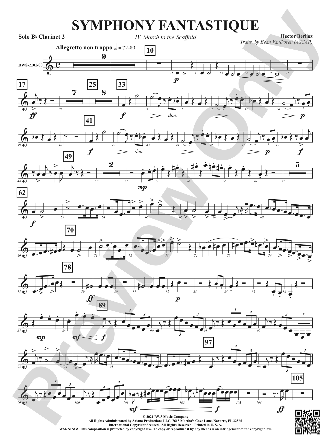Symphony Fantastique - IV. March to the Scaffold: 2nd B-flat Clarinet Solo