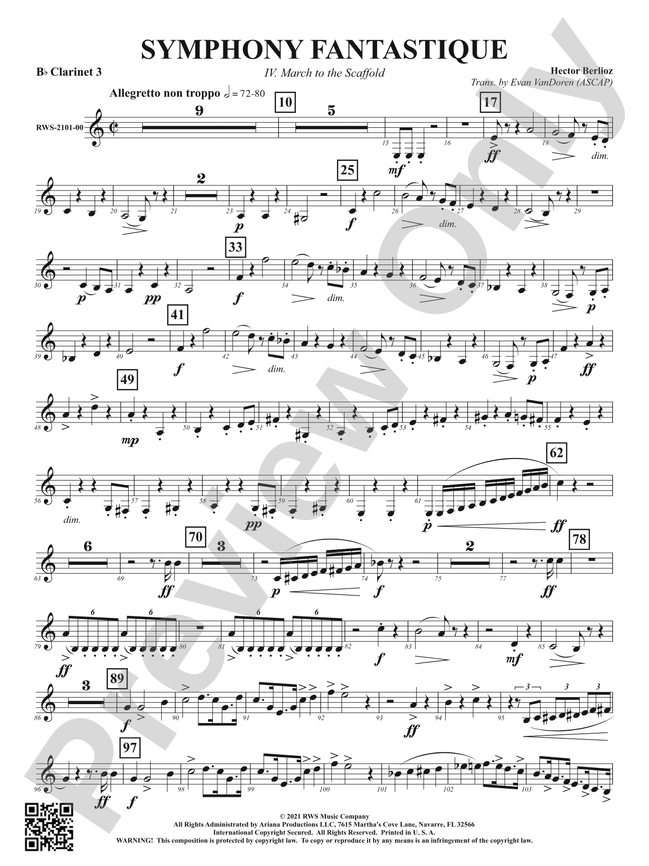 Symphony Fantastique - IV. March to the Scaffold: 3rd B-flat Clarinet