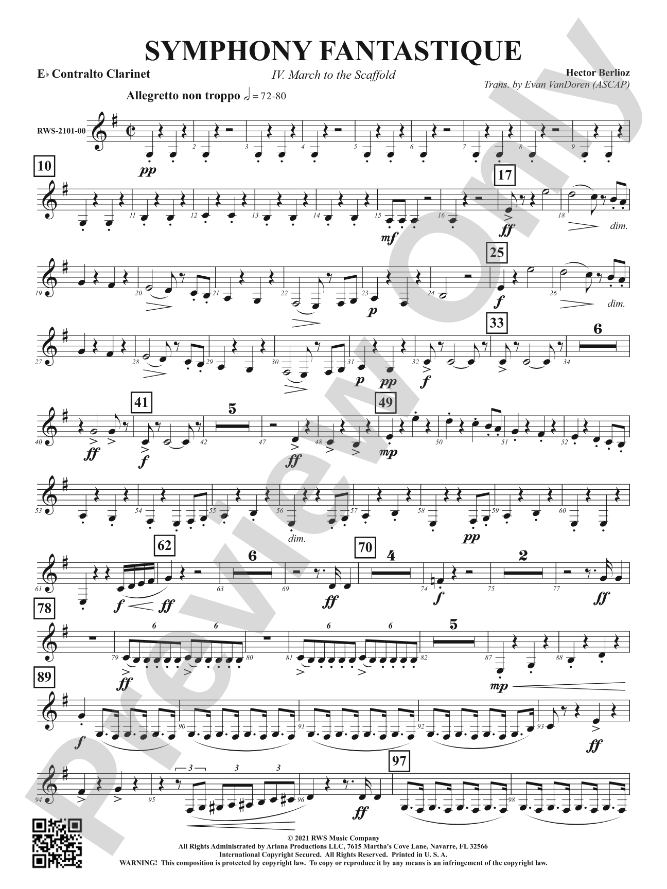 Symphony Fantastique - IV. March to the Scaffold: E-flat Contra-Alto Clarinet