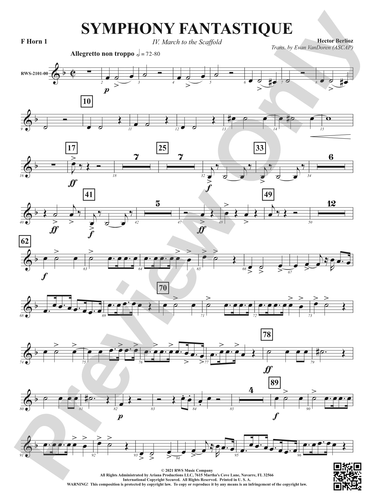 Symphony Fantastique - IV. March to the Scaffold: 1st F Horn