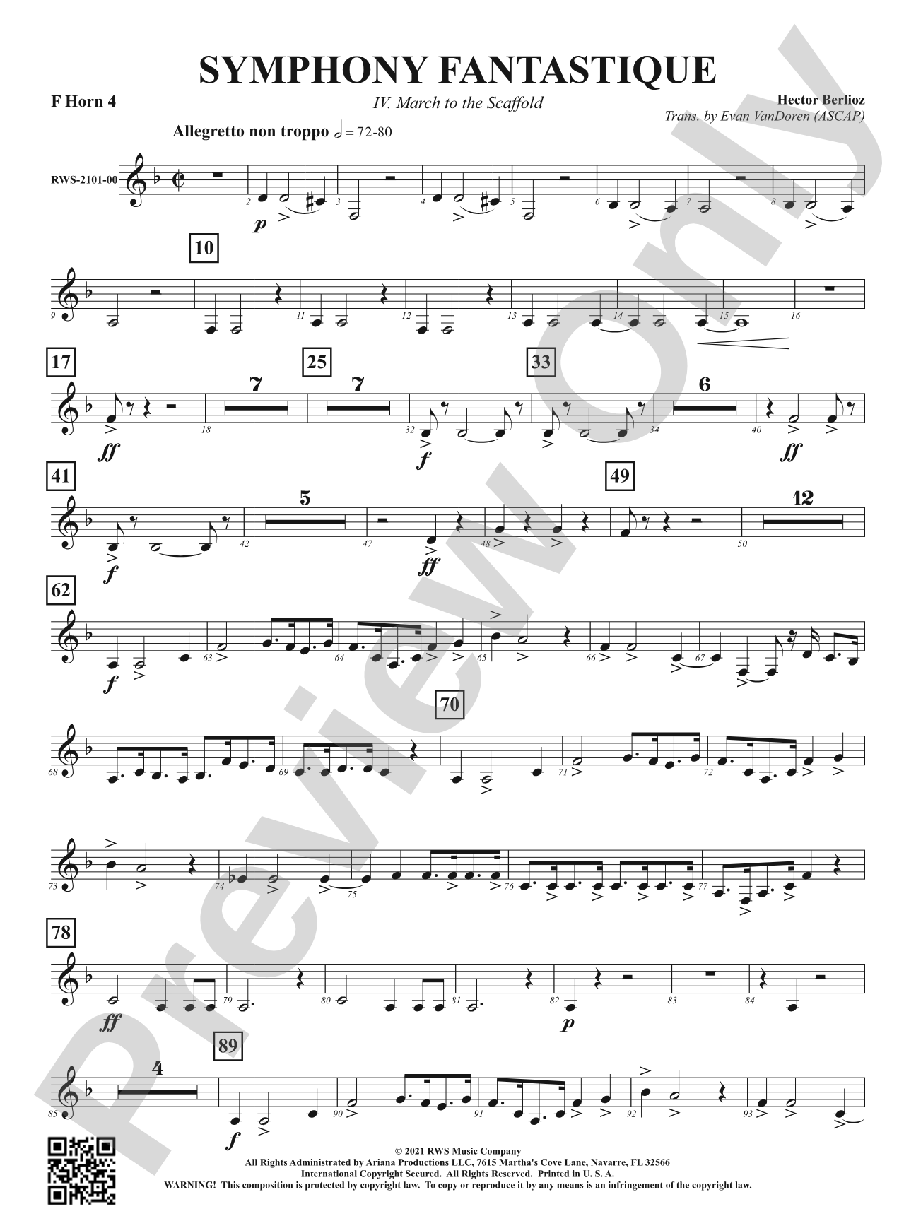 Symphony Fantastique - IV. March to the Scaffold: 4th F Horn