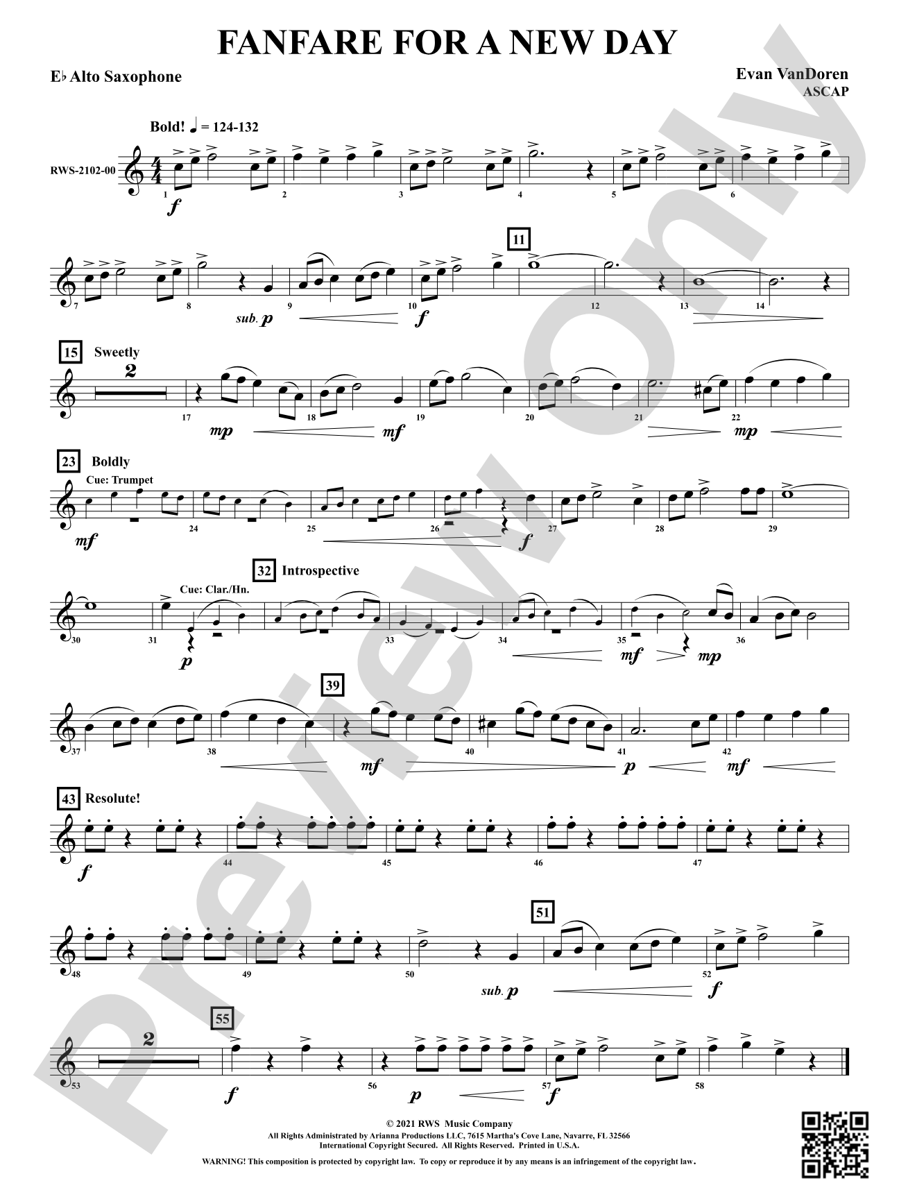 Fanfare for a New Day: 1st E-flat Alto Saxophone