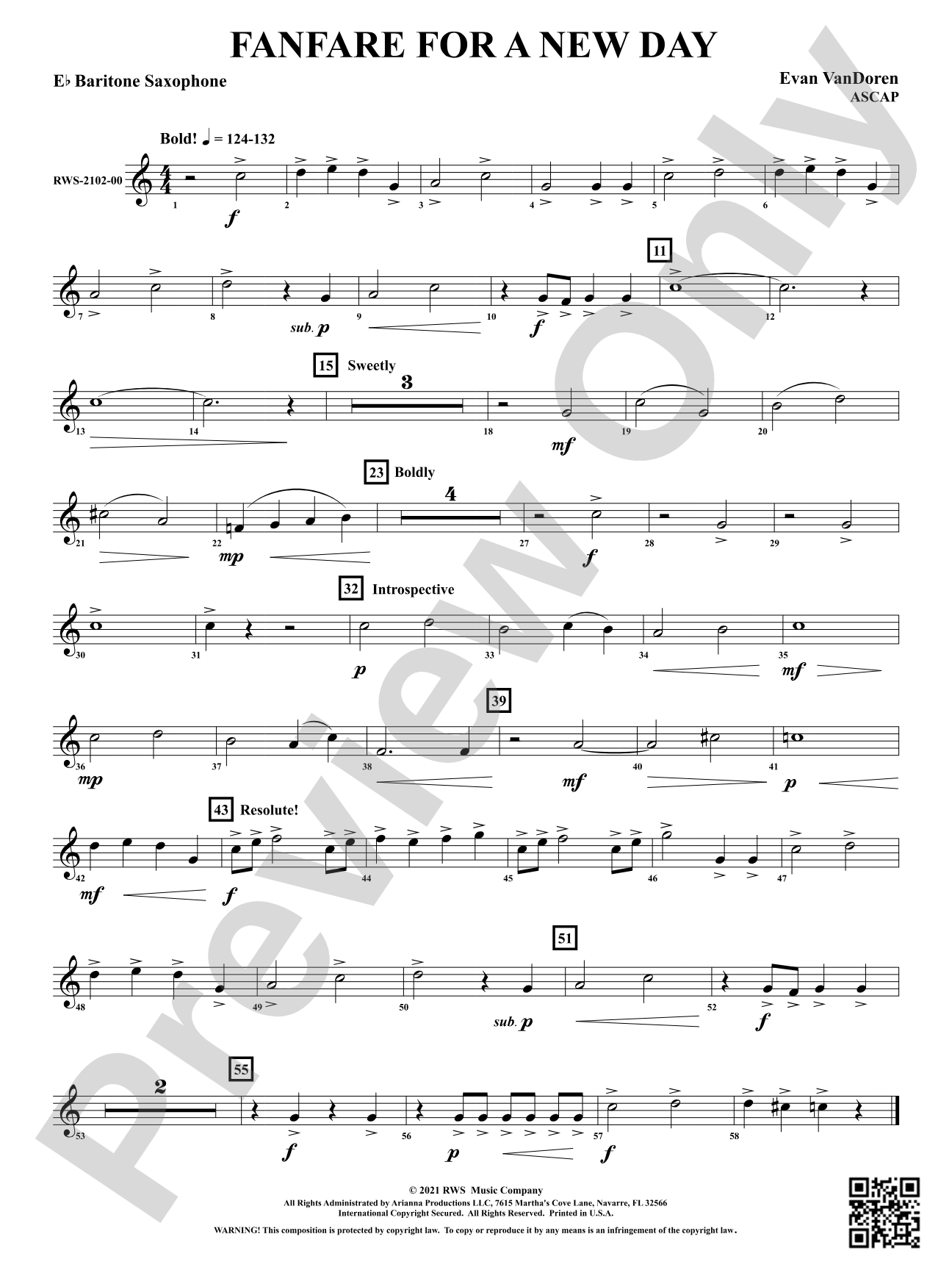 Fanfare for a New Day: E-flat Baritone Saxophone