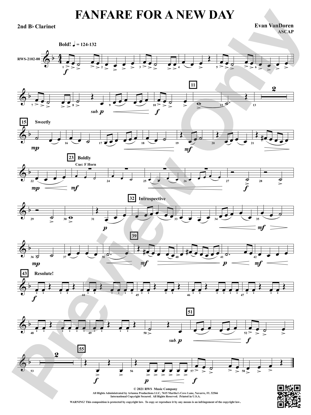 Fanfare for a New Day: 2nd B-flat Clarinet