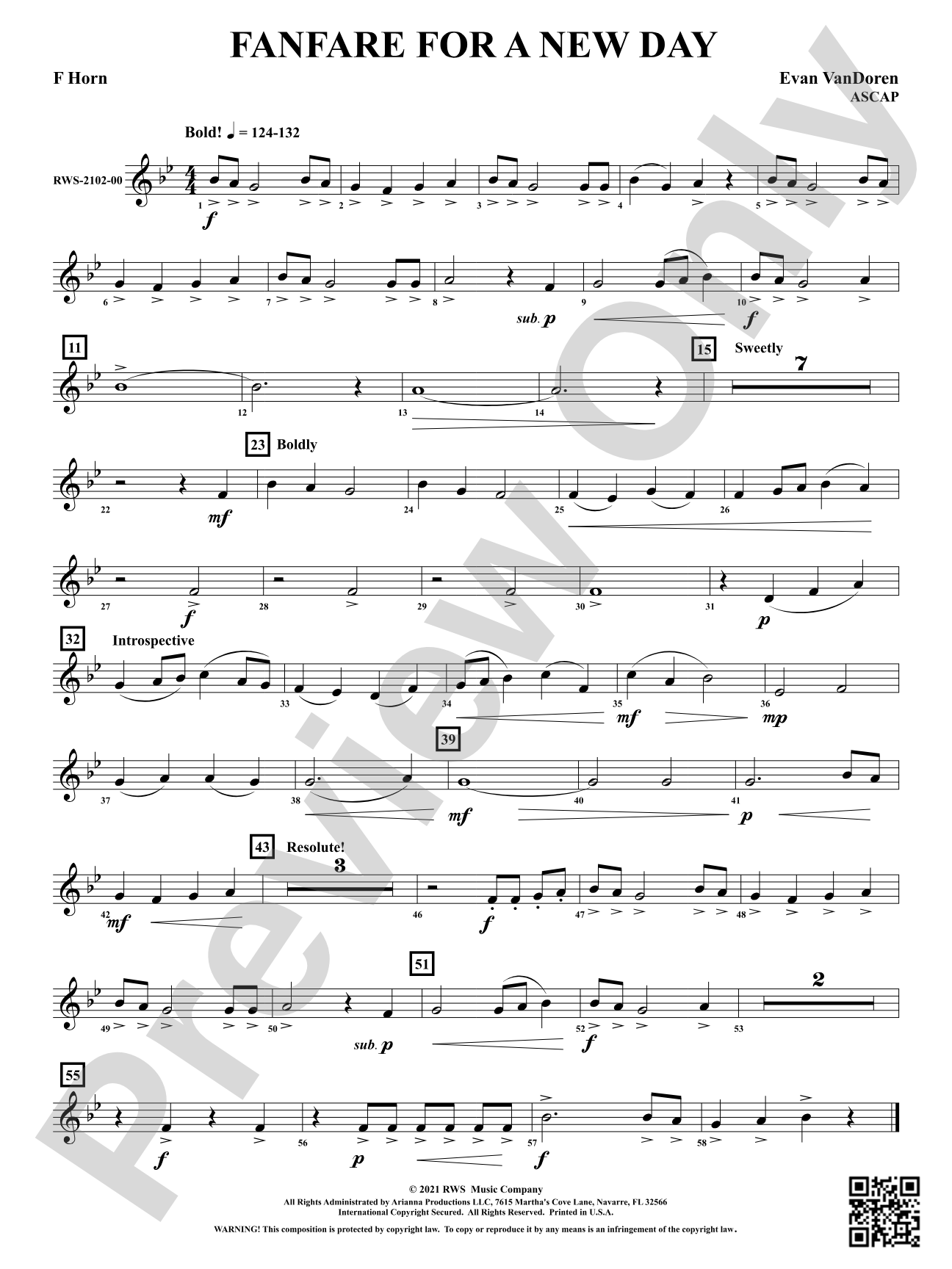 Fanfare for a New Day: 1st F Horn