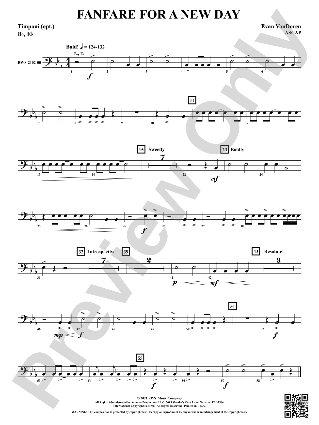 Fanfare for a New Day: Optional Timpani