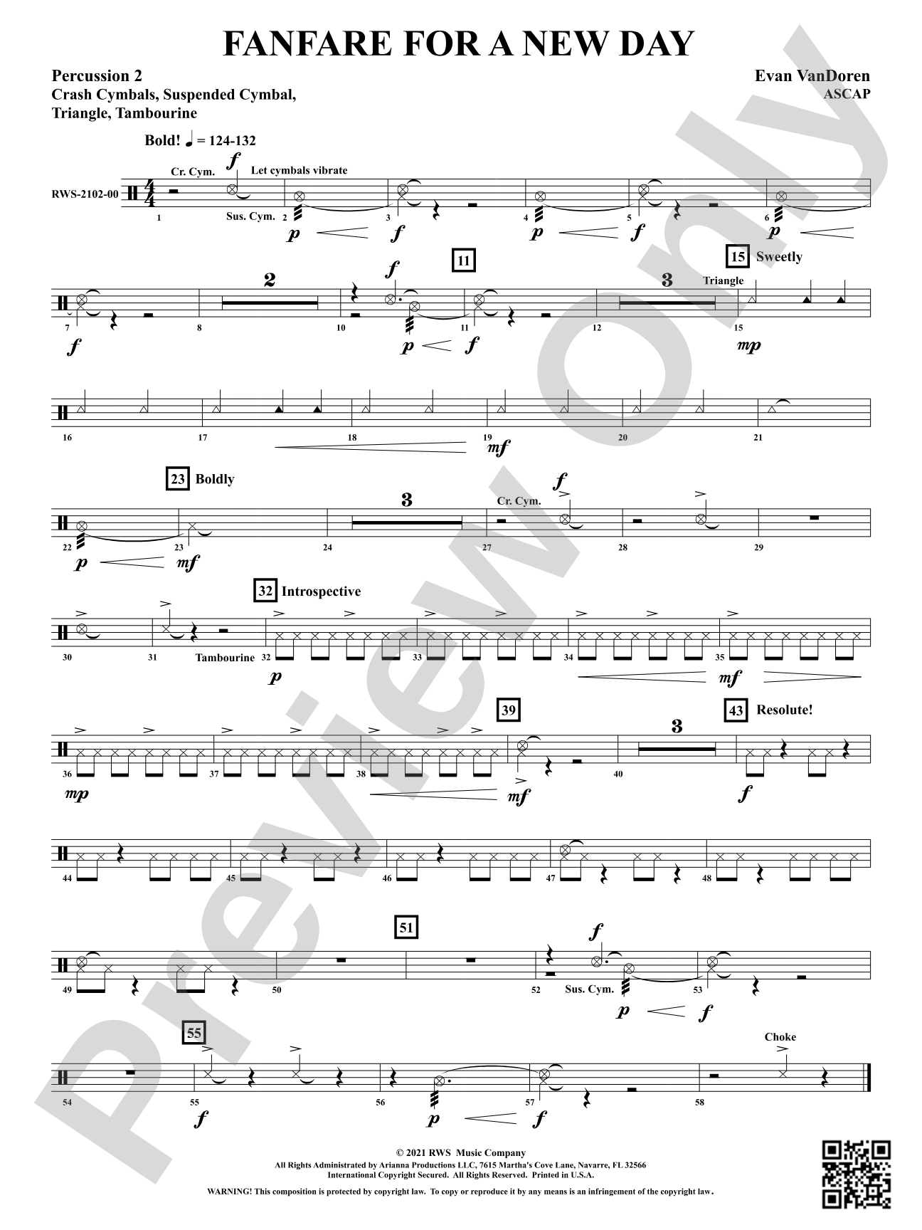 Fanfare for a New Day: 2nd Percussion