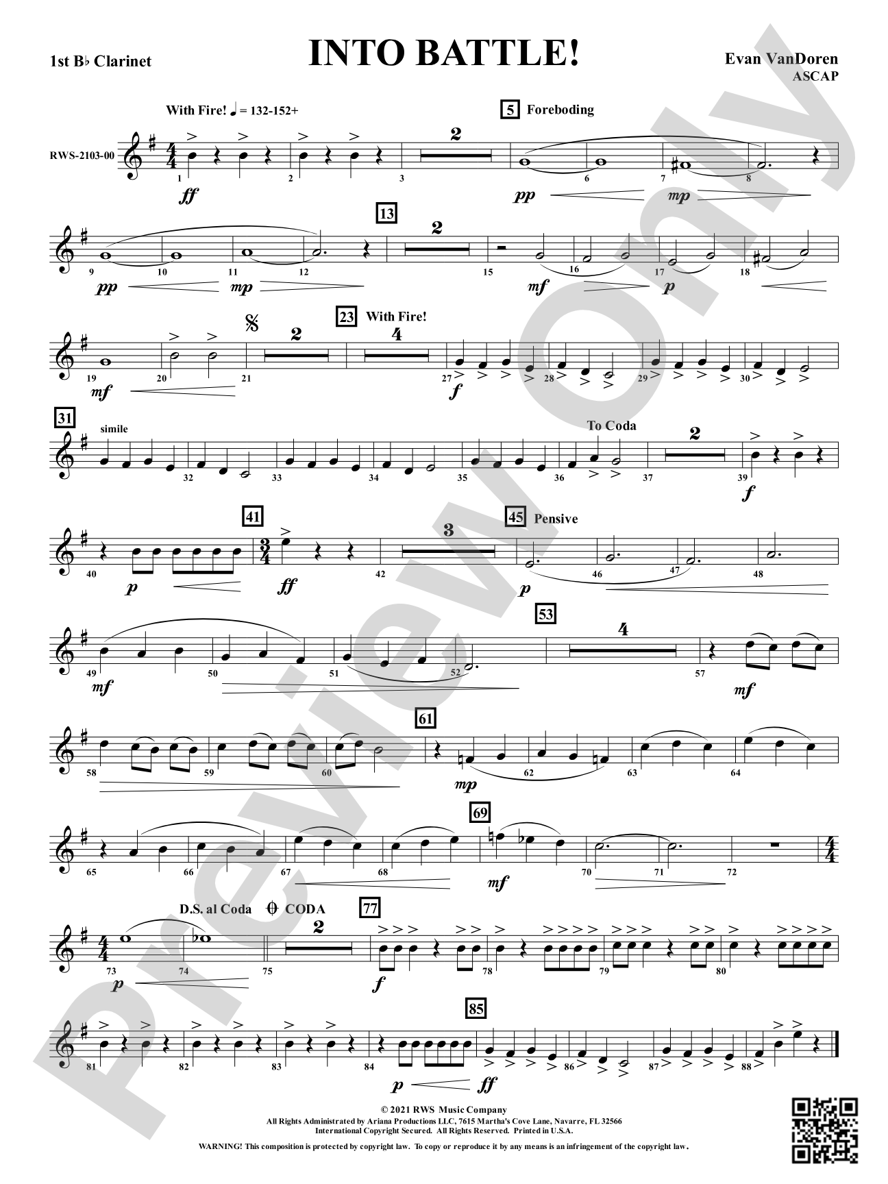 Into Battle!: 1st B-flat Clarinet