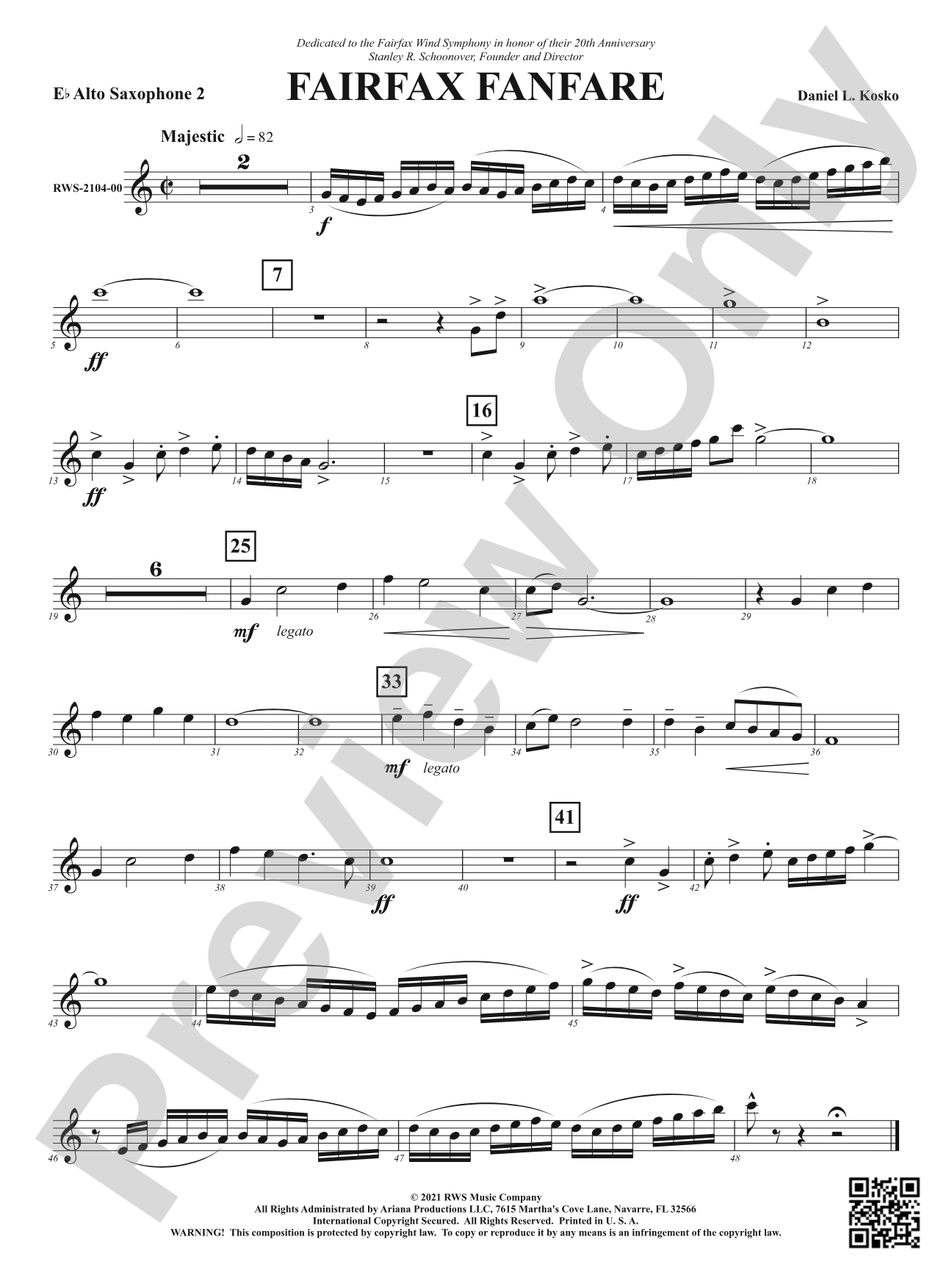 Fairfax Fanfare: 2nd E-flat Alto Saxophone