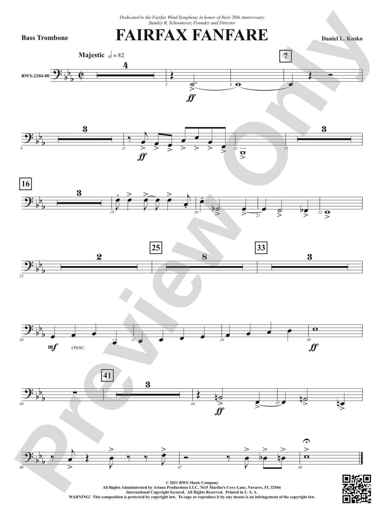 Fairfax Fanfare: Bass Trombone