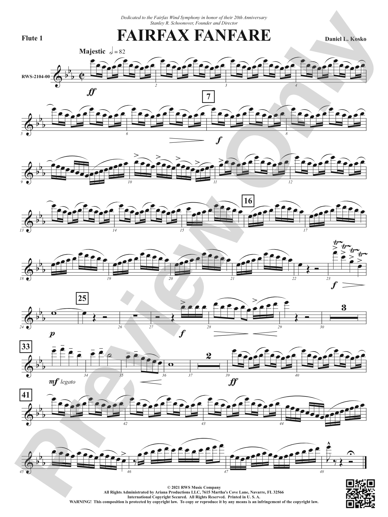 Fairfax Fanfare: 1st Flute