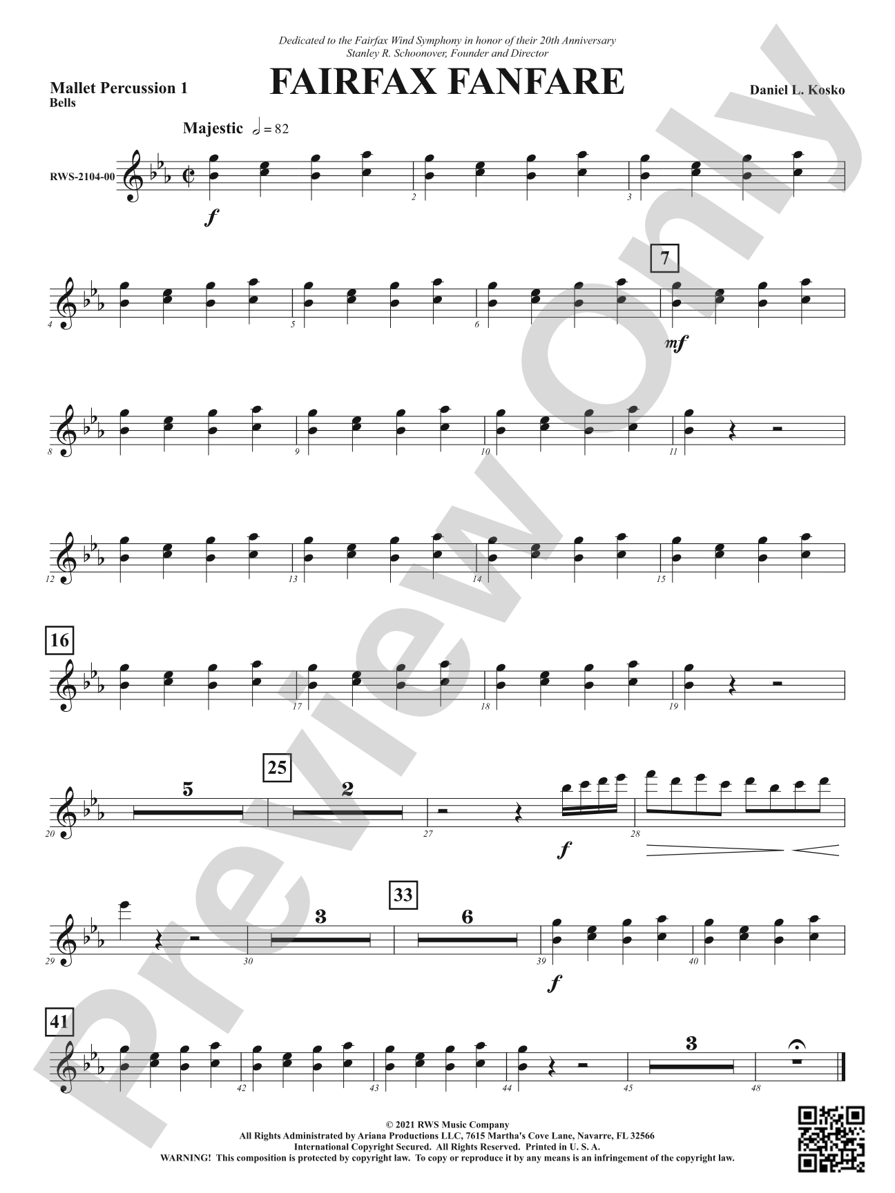 Fairfax Fanfare: 1st Mallet Percussion