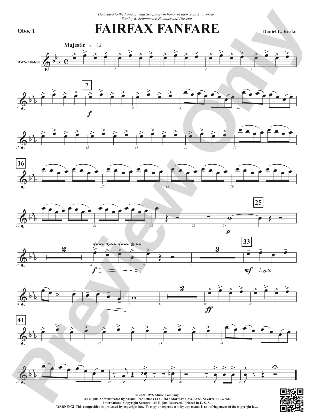 Fairfax Fanfare: Oboe