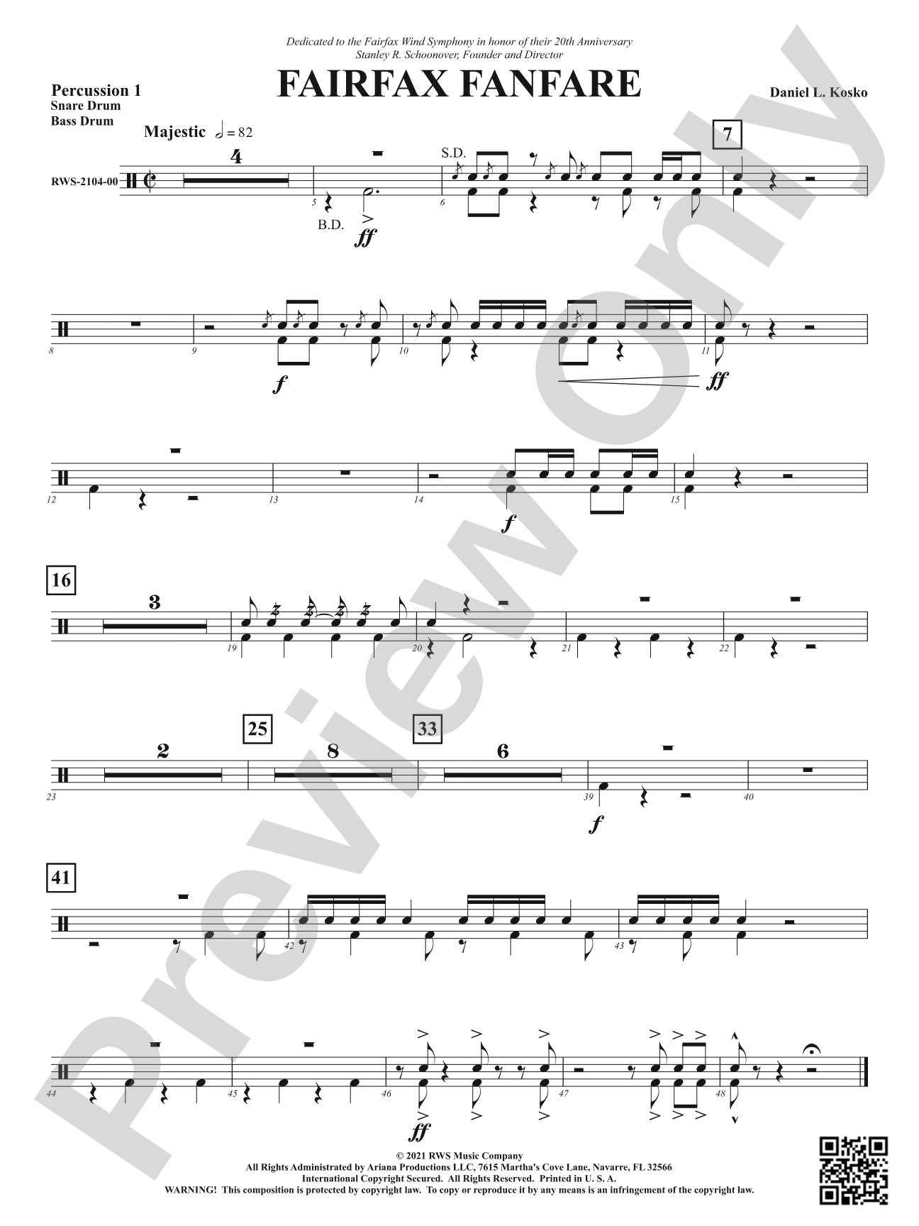 Fairfax Fanfare: 1st Percussion