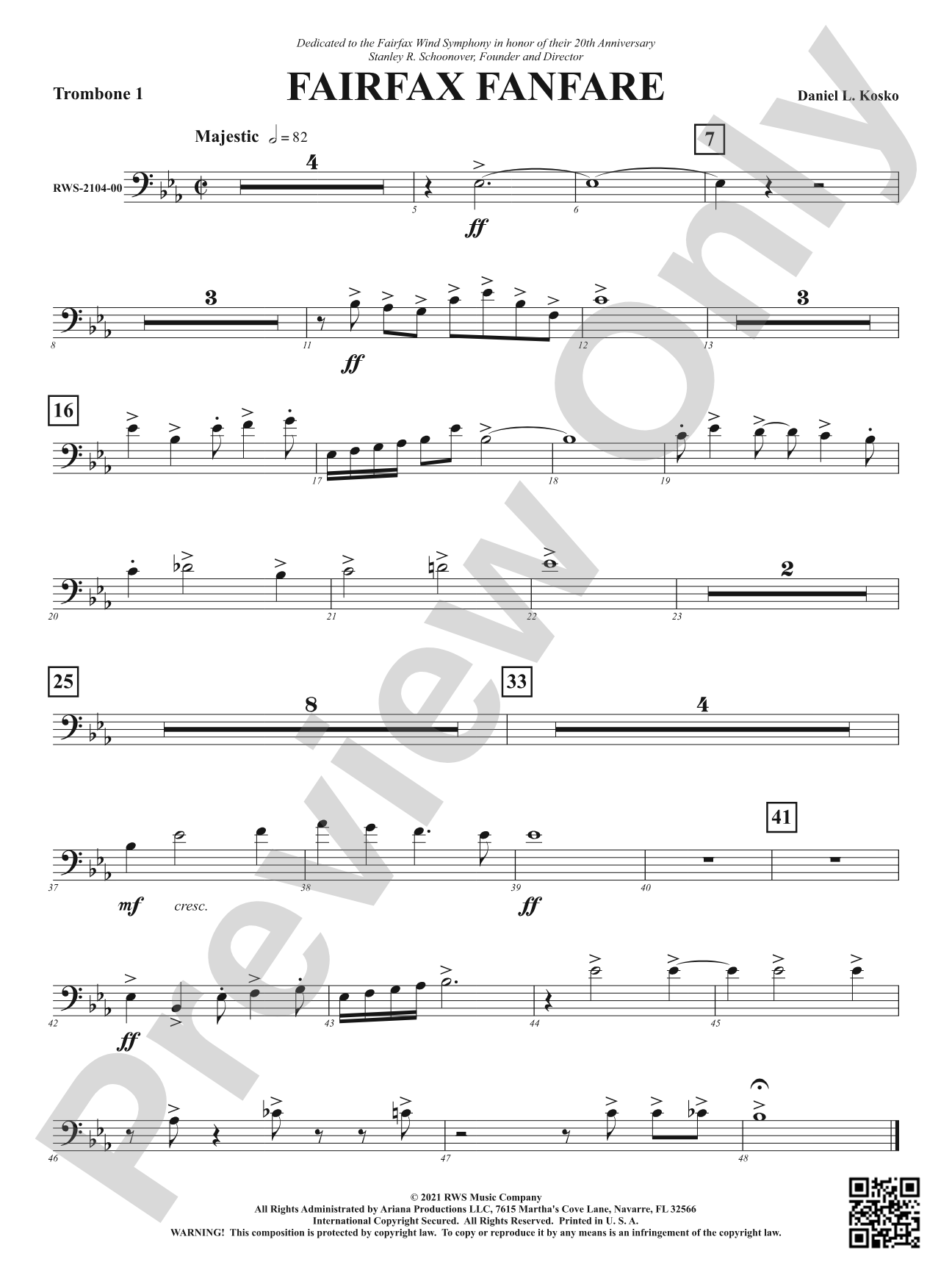 Fairfax Fanfare: 1st Trombone