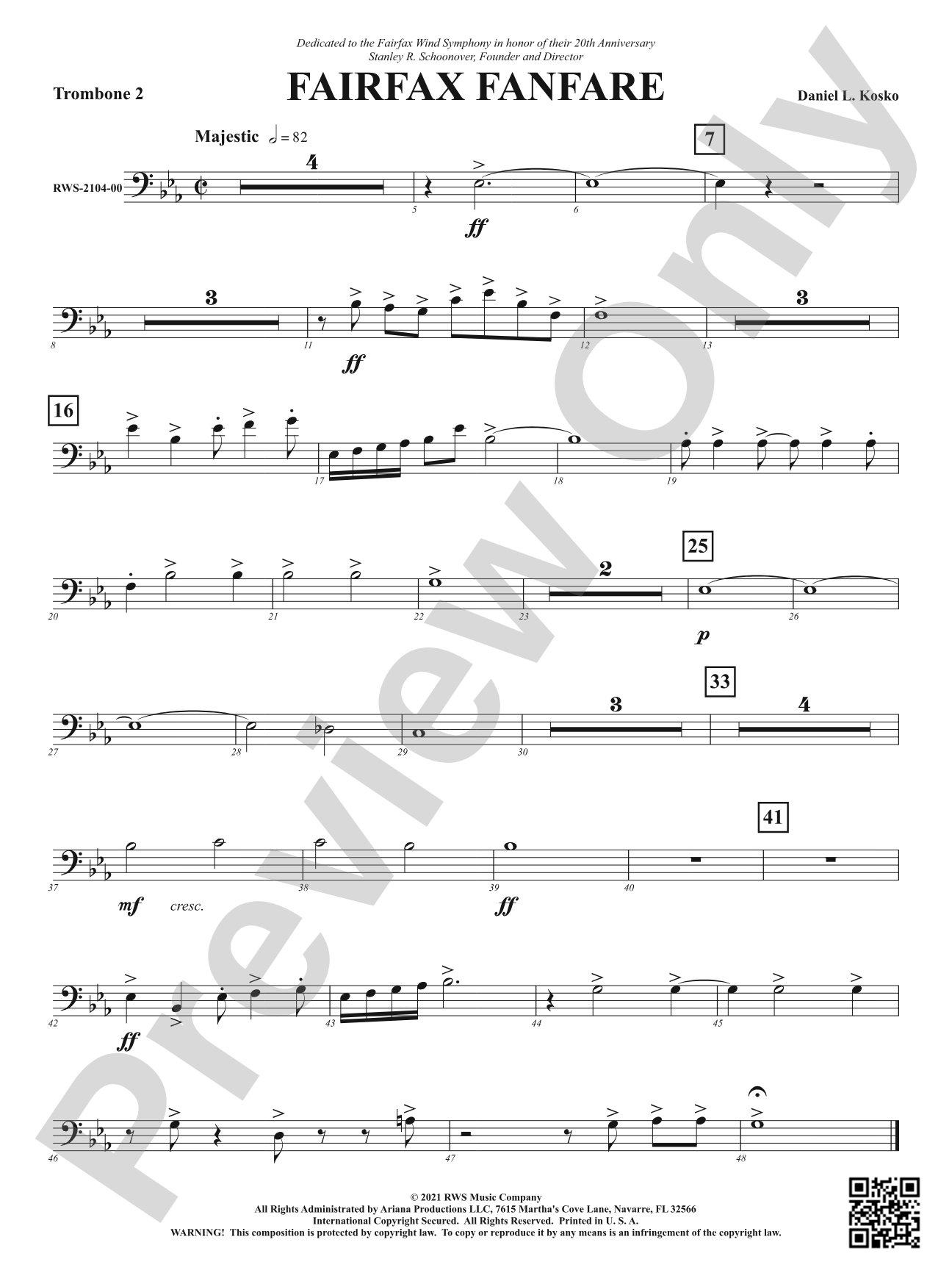 Fairfax Fanfare: 2nd Trombone