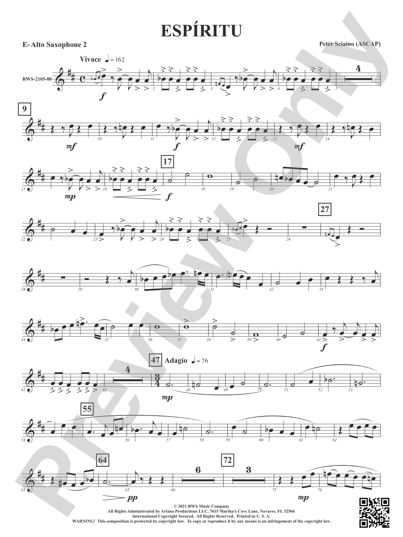 Espiritu: 2nd E-flat Alto Saxophone