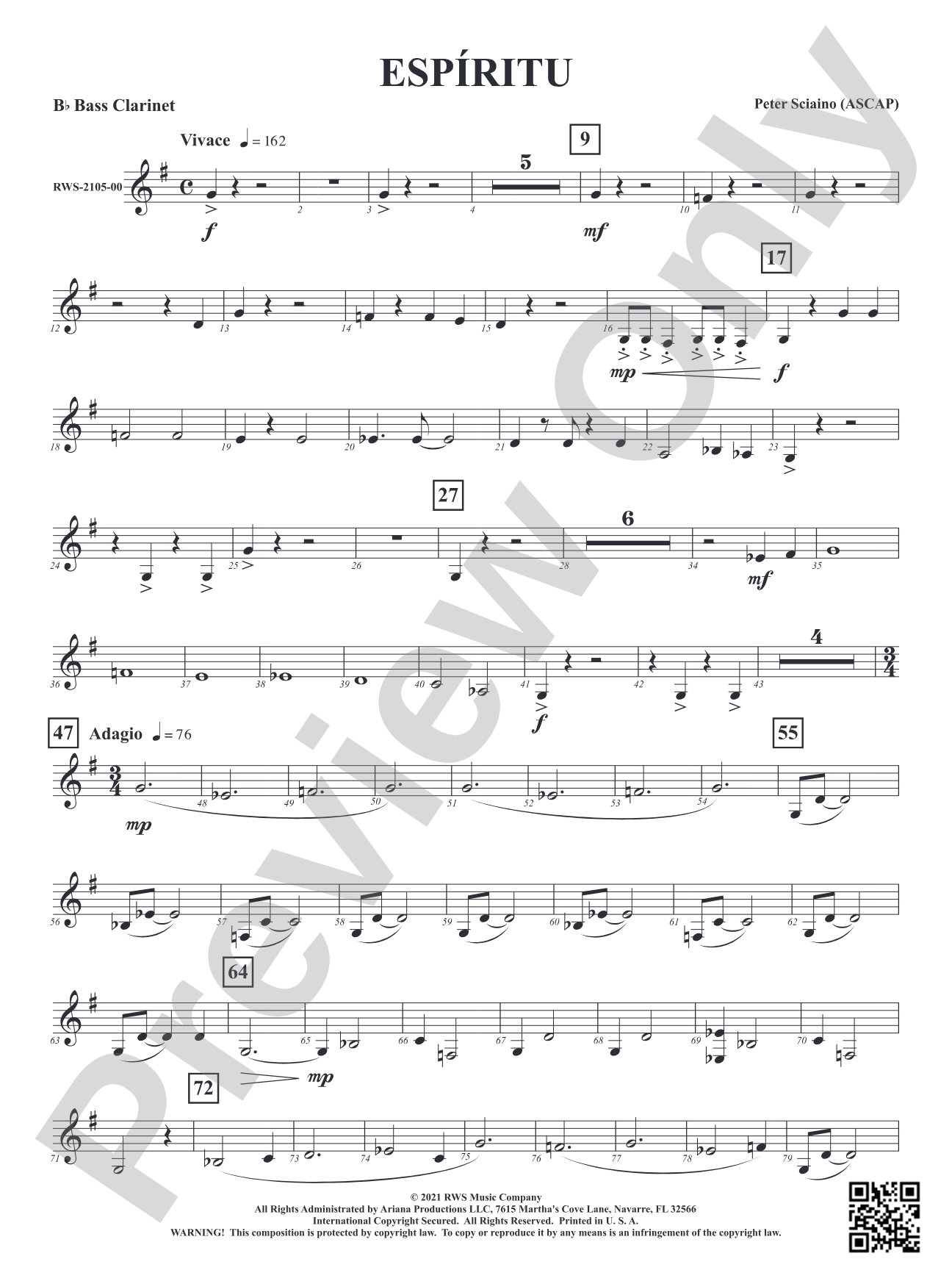 Espiritu: B-flat Bass Clarinet