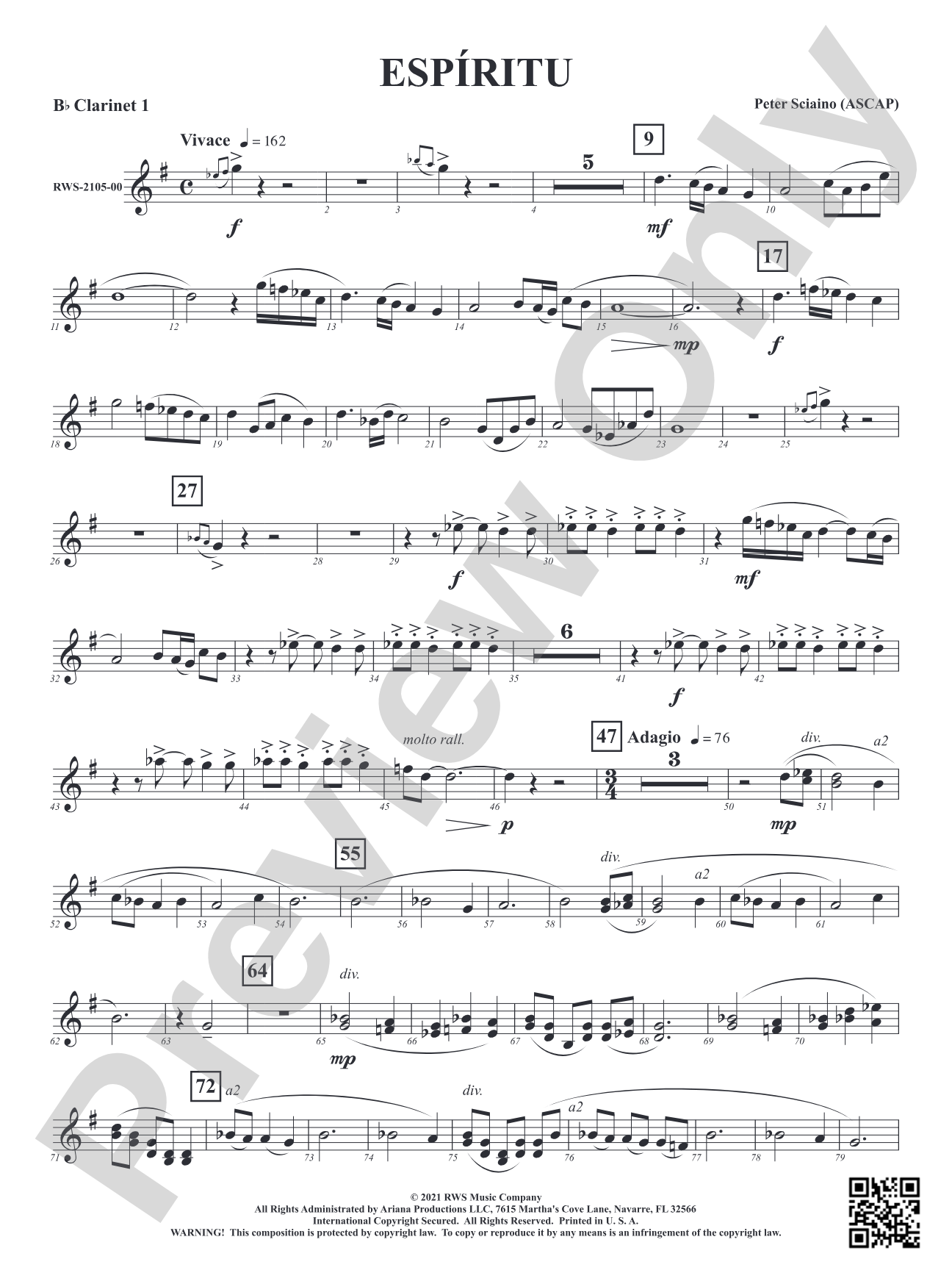 Espiritu: 1st B-flat Clarinet