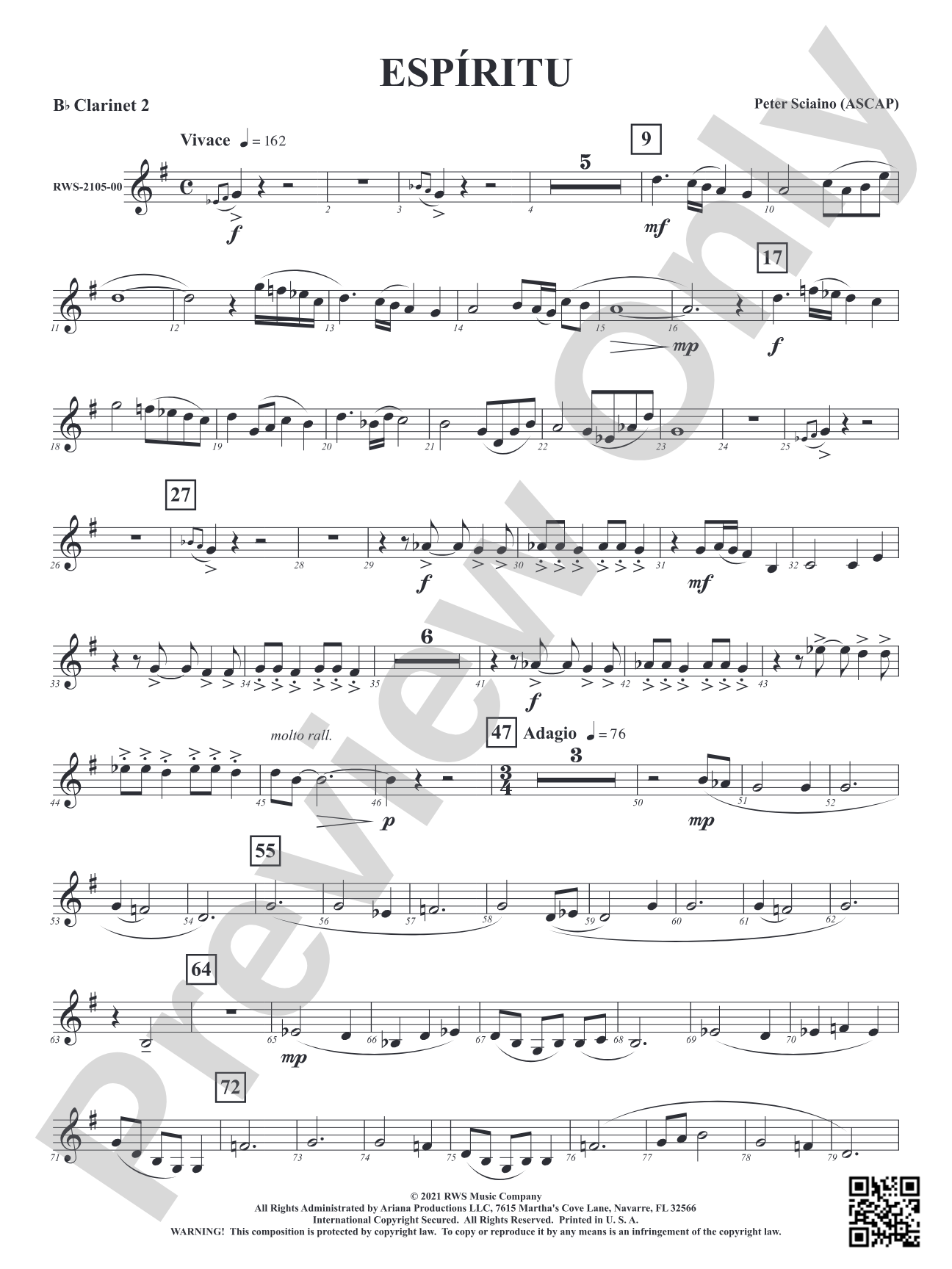 Espiritu: 2nd B-flat Clarinet