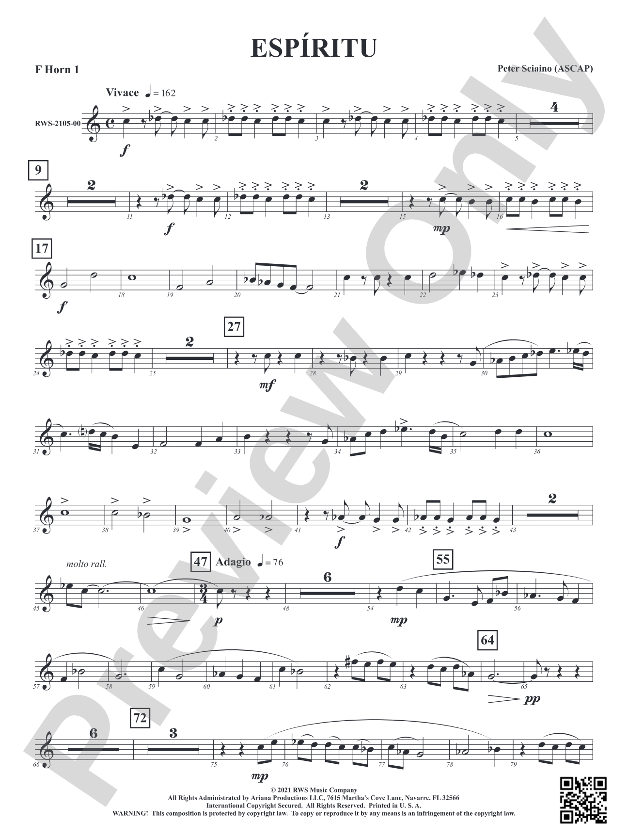 Espiritu: 1st F Horn