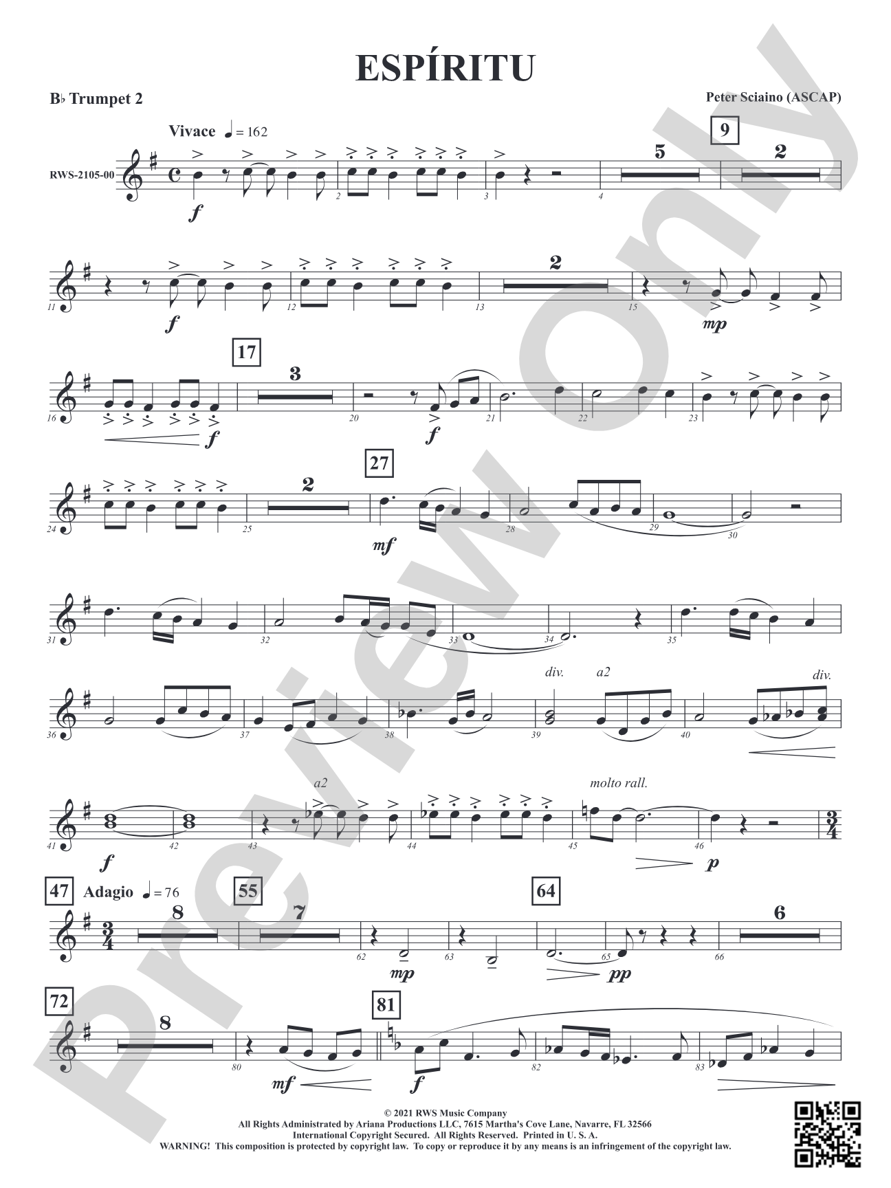 Espiritu: 2nd B-flat Trumpet