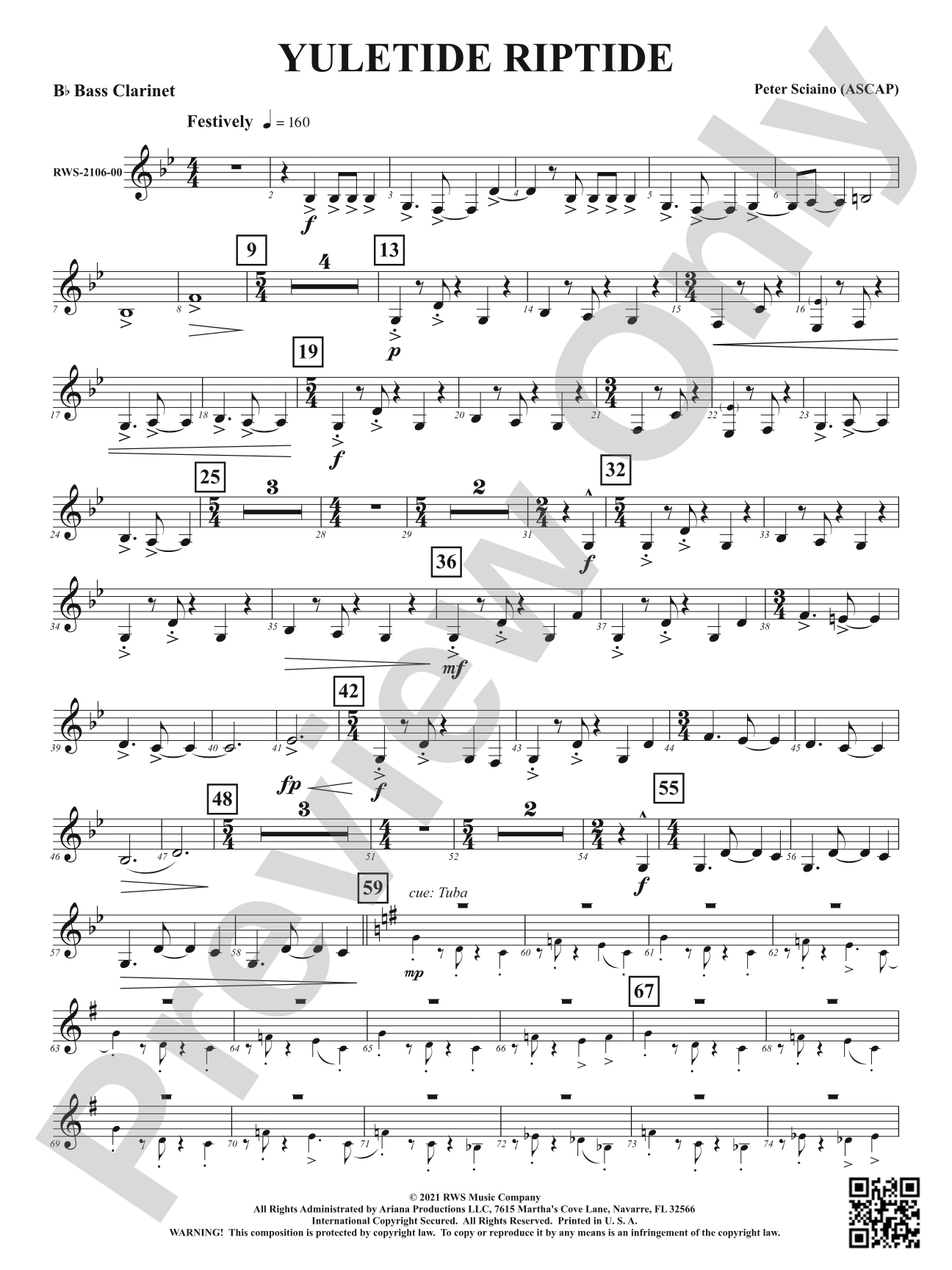 Yuletide Riptide: B-flat Bass Clarinet