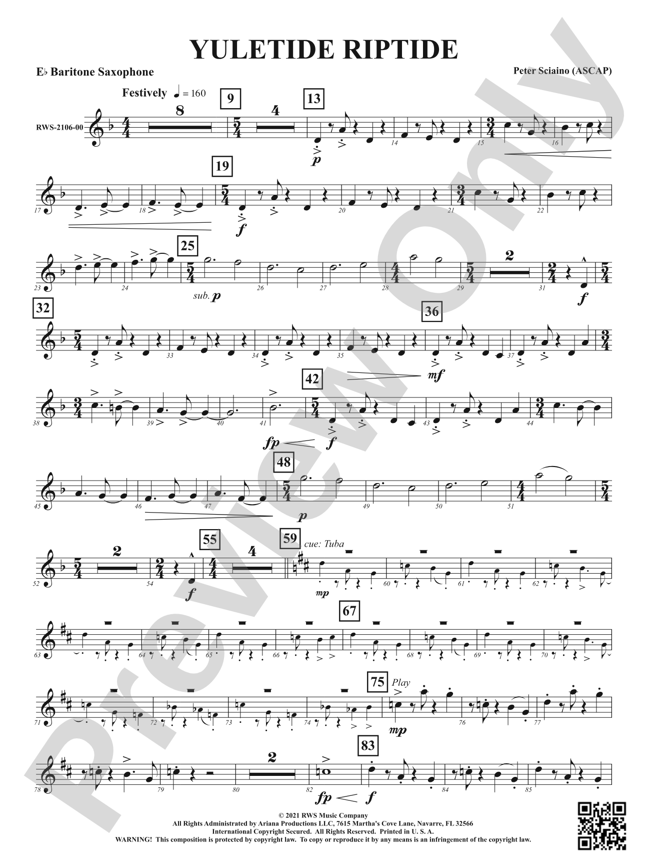 Yuletide Riptide: E-flat Baritone Saxophone