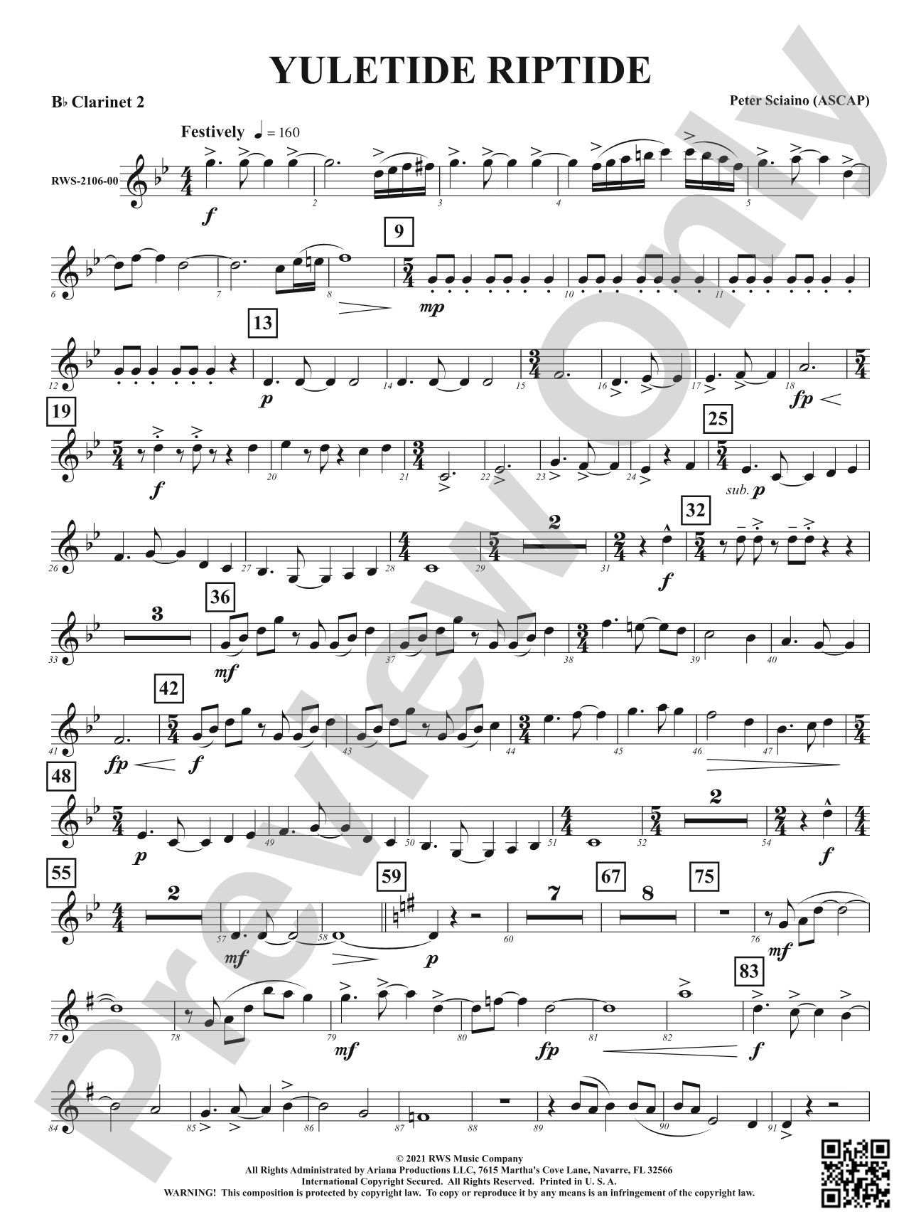 Yuletide Riptide: 2nd B-flat Clarinet