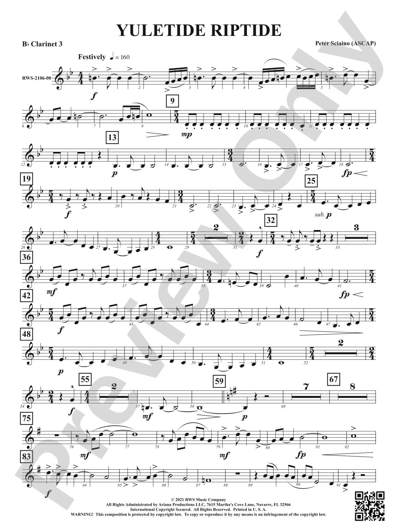 Yuletide Riptide: 3rd B-flat Clarinet