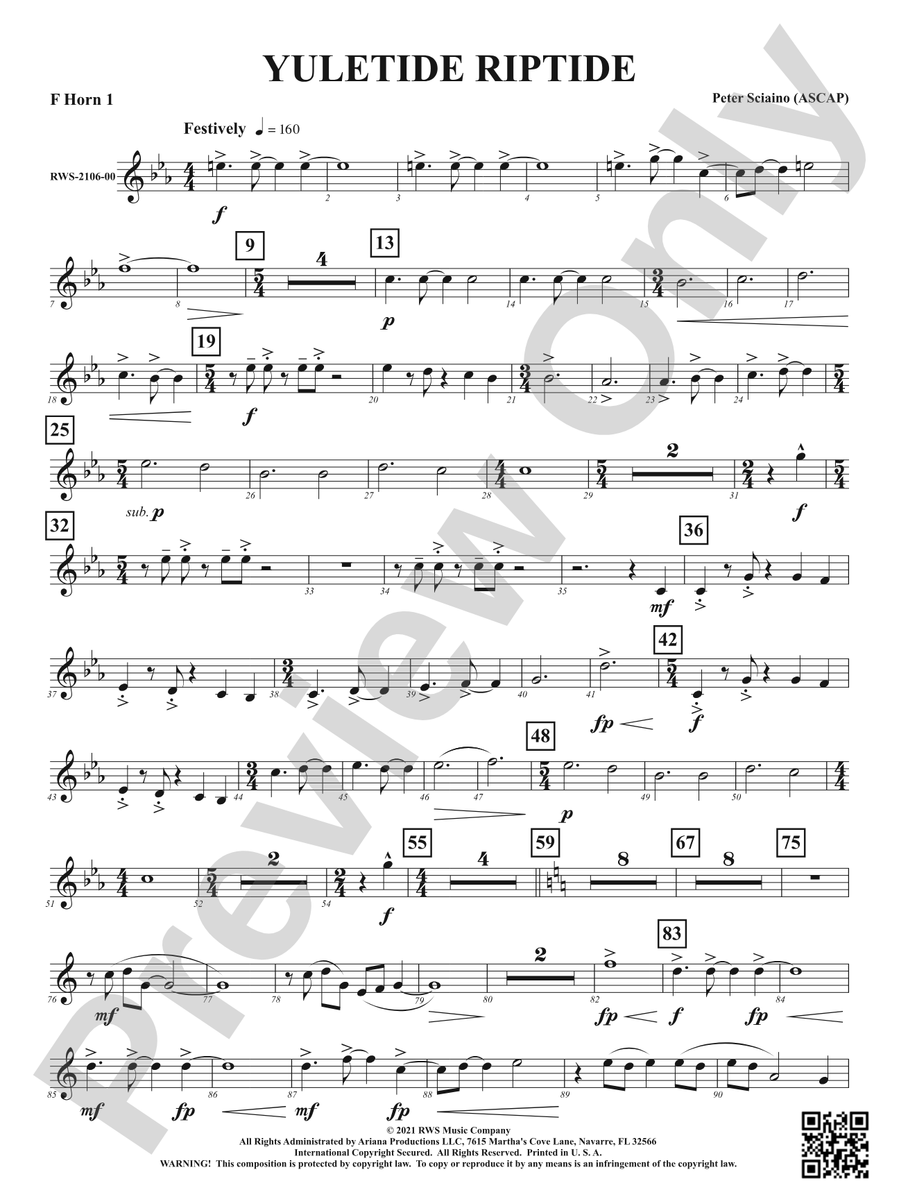 Yuletide Riptide: 1st F Horn
