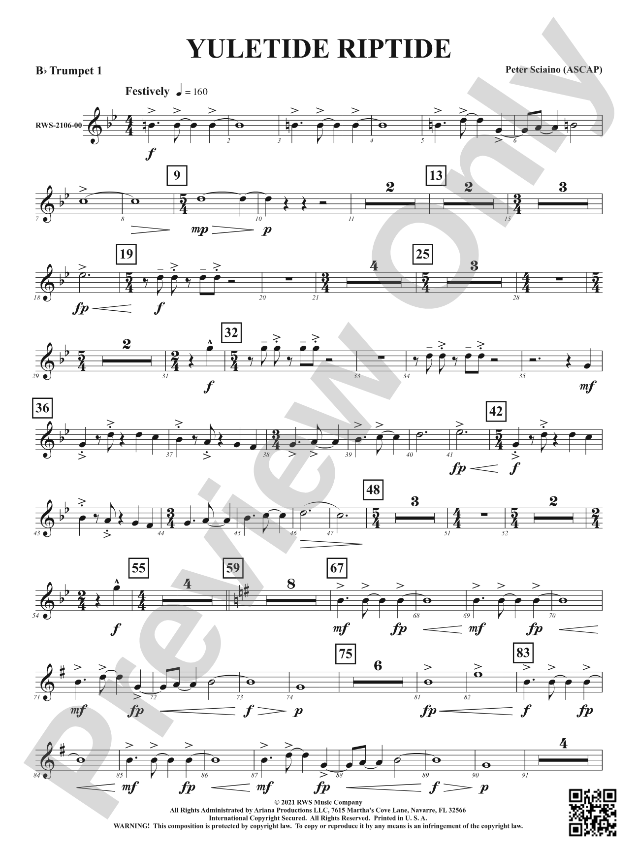 Yuletide Riptide: 1st B-flat Trumpet