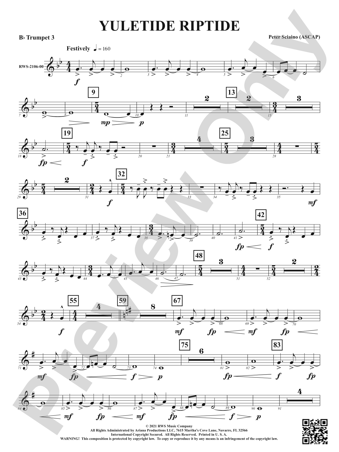 Yuletide Riptide: 3rd B-flat Trumpet
